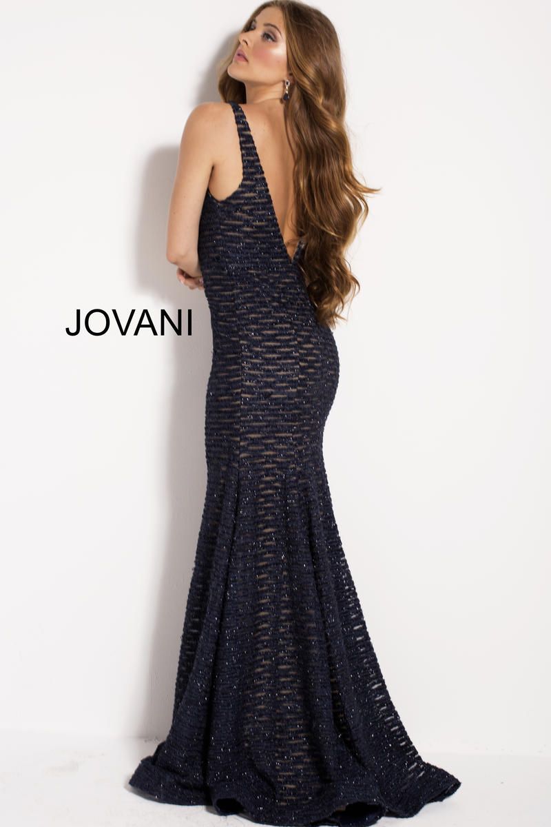 Style 59631 Jovani Plus Size 16 Navy Blue Floor Length Maxi on Queenly