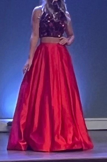 Sherri Hill Size S Pageant High Neck Red Ball Gown on Queenly