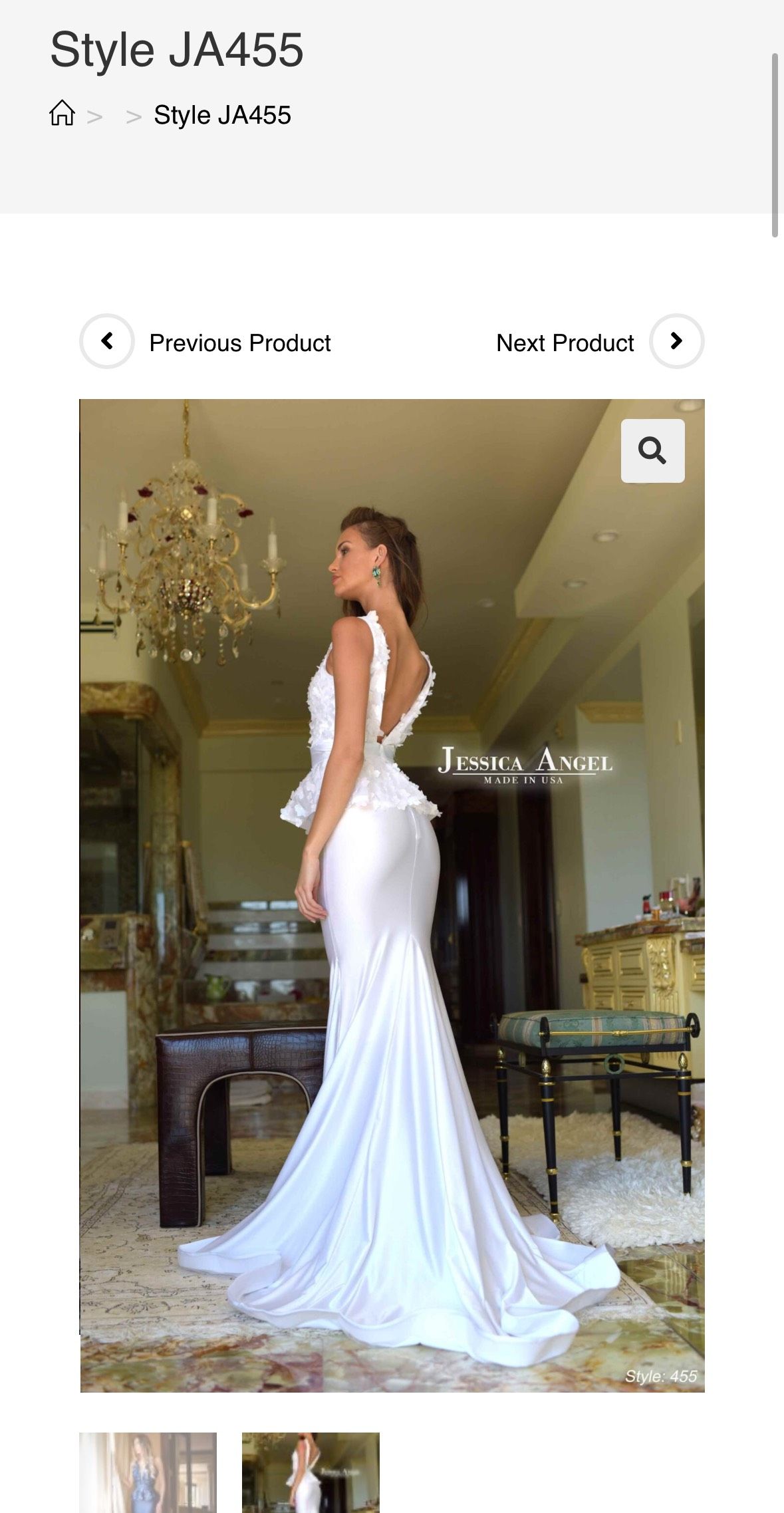 Style 455 Jessica Angel Size 4 Prom Plunge White Mermaid Dress on Queenly