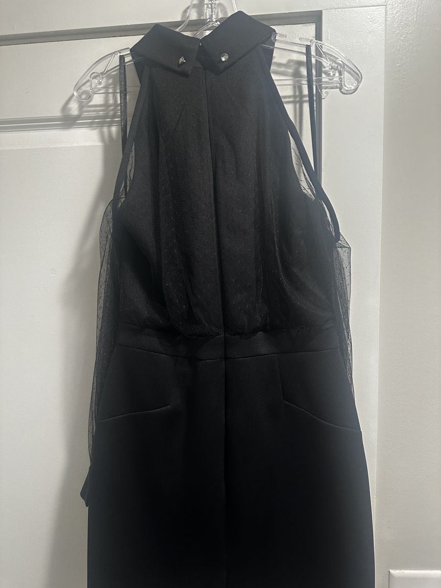 Style 2632 Johnathan Kayne Size 14 Pageant High Neck Sheer Black Cocktail Dress on Queenly