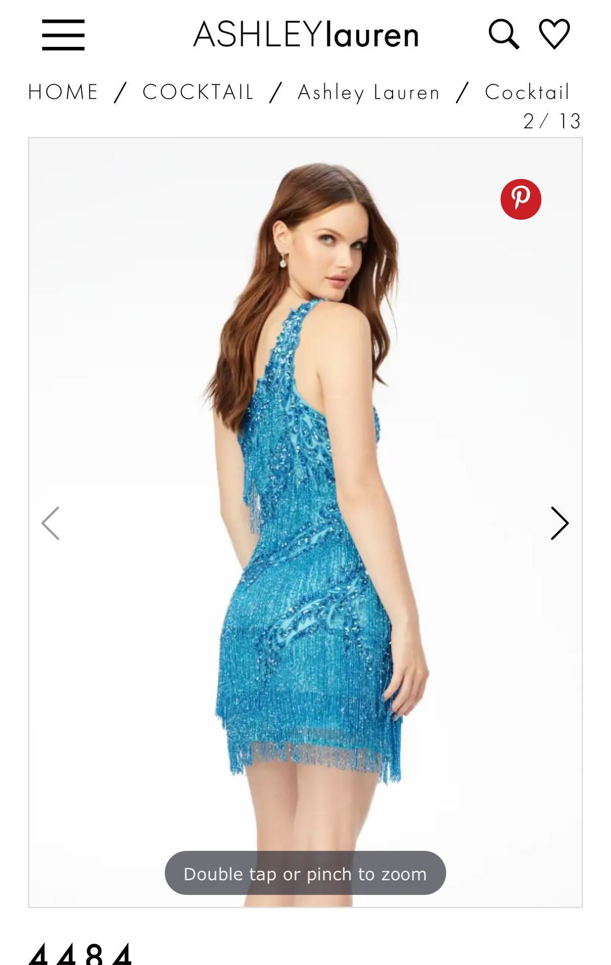Style 4484 Ashley Lauren Size 4 Homecoming One Shoulder Blue Cocktail Dress on Queenly