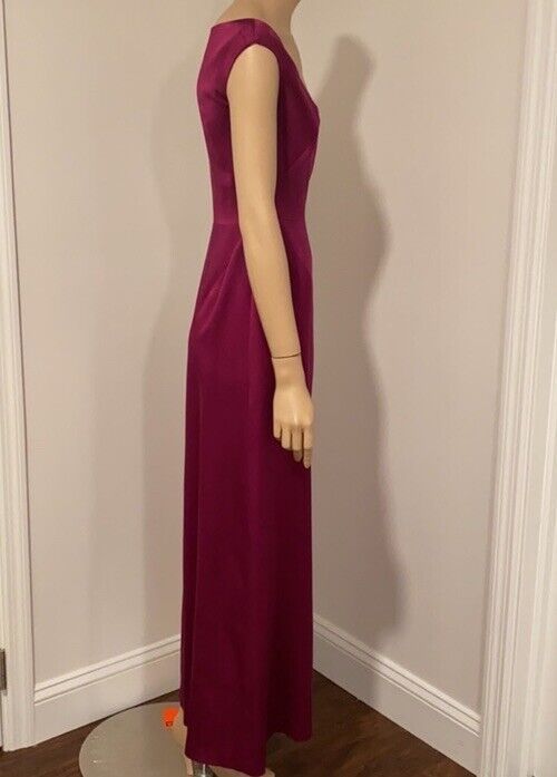 TAHARI Size 4 Satin Purple A-line Dress on Queenly