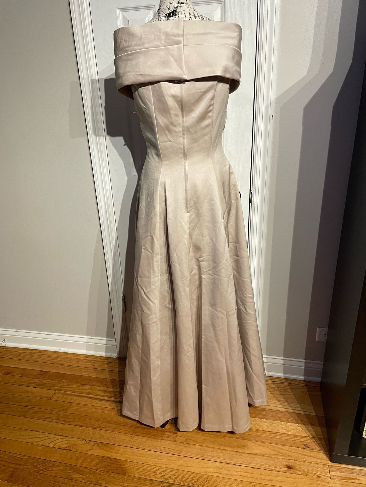 Victor costa Size 10 Prom Off The Shoulder Nude Ball Gown on Queenly