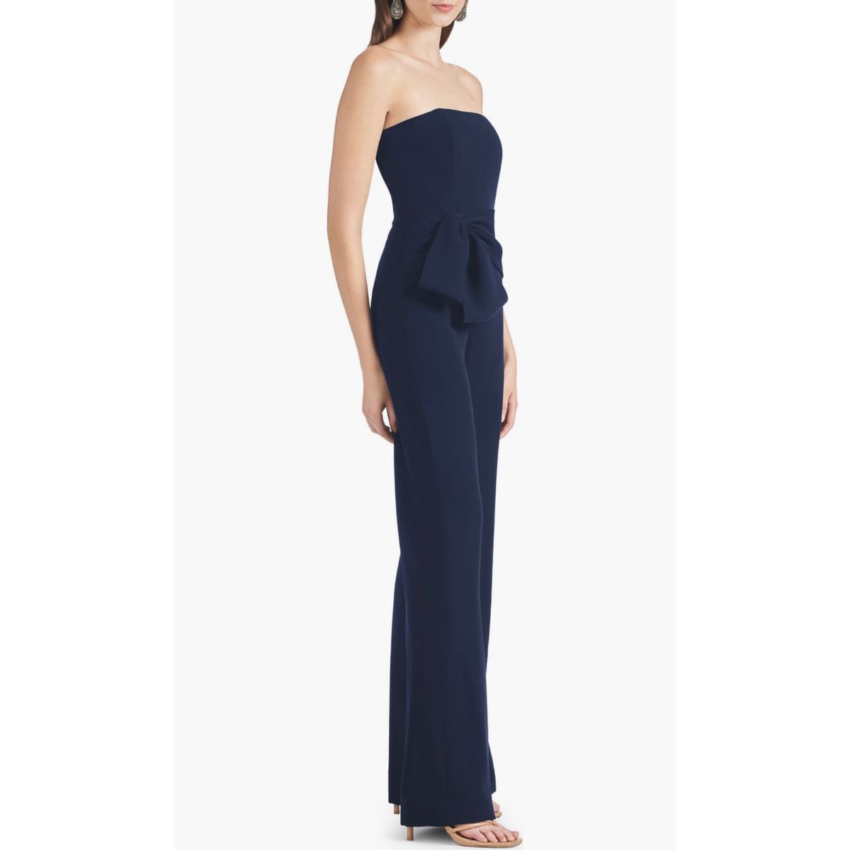 Style Whitley Sachin & Babi Size 14 Strapless Navy Blue Formal Jumpsuit on Queenly