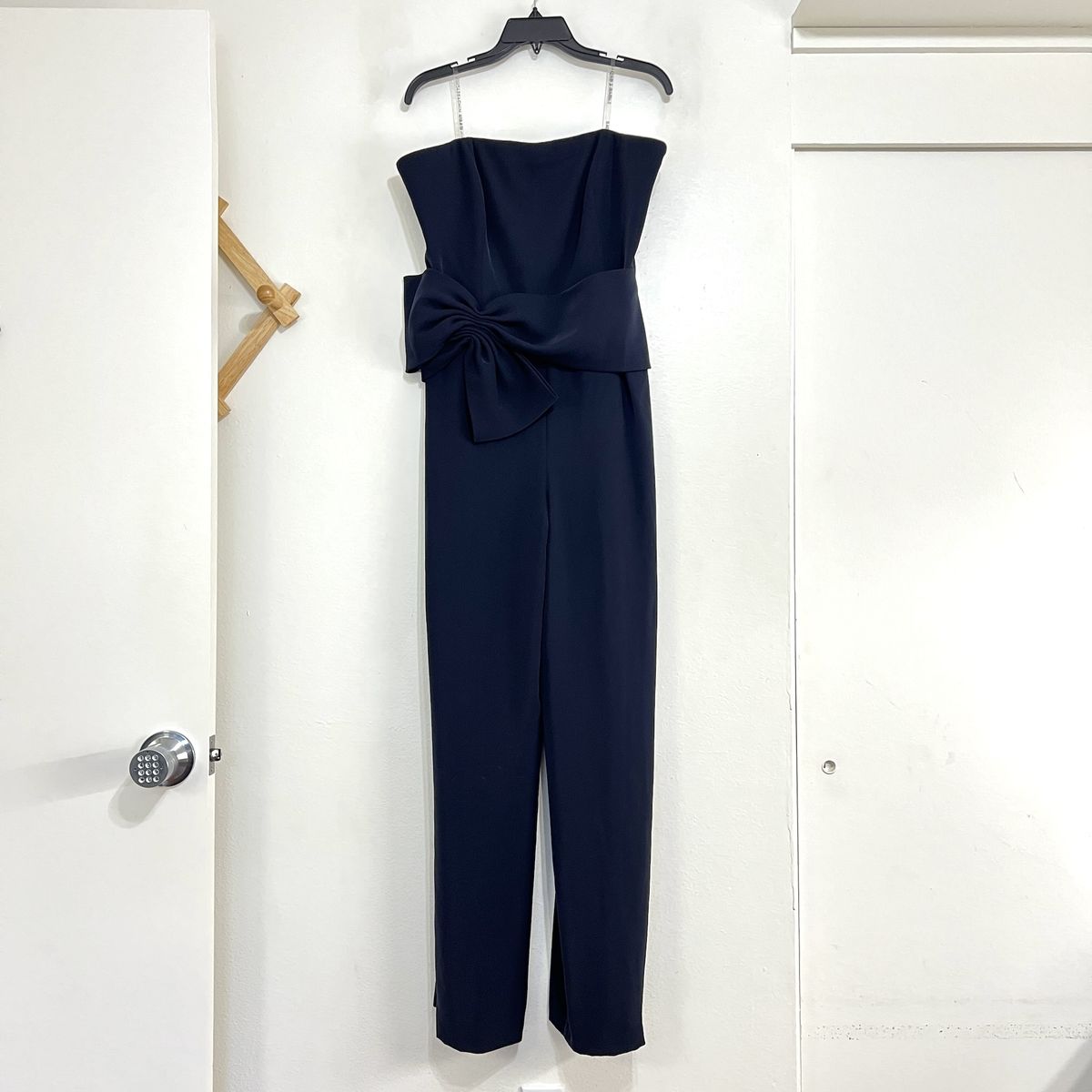 Style Whitley Sachin & Babi Size 14 Strapless Navy Blue Formal Jumpsuit on Queenly