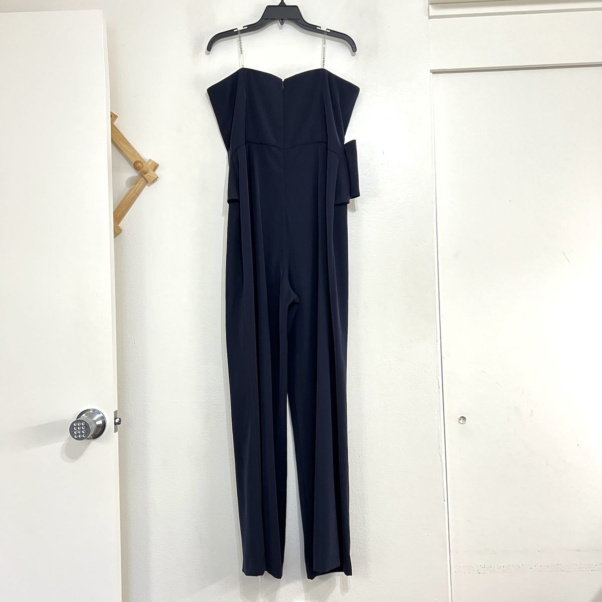 Style Whitley Sachin & Babi Size 14 Strapless Navy Blue Formal Jumpsuit on Queenly