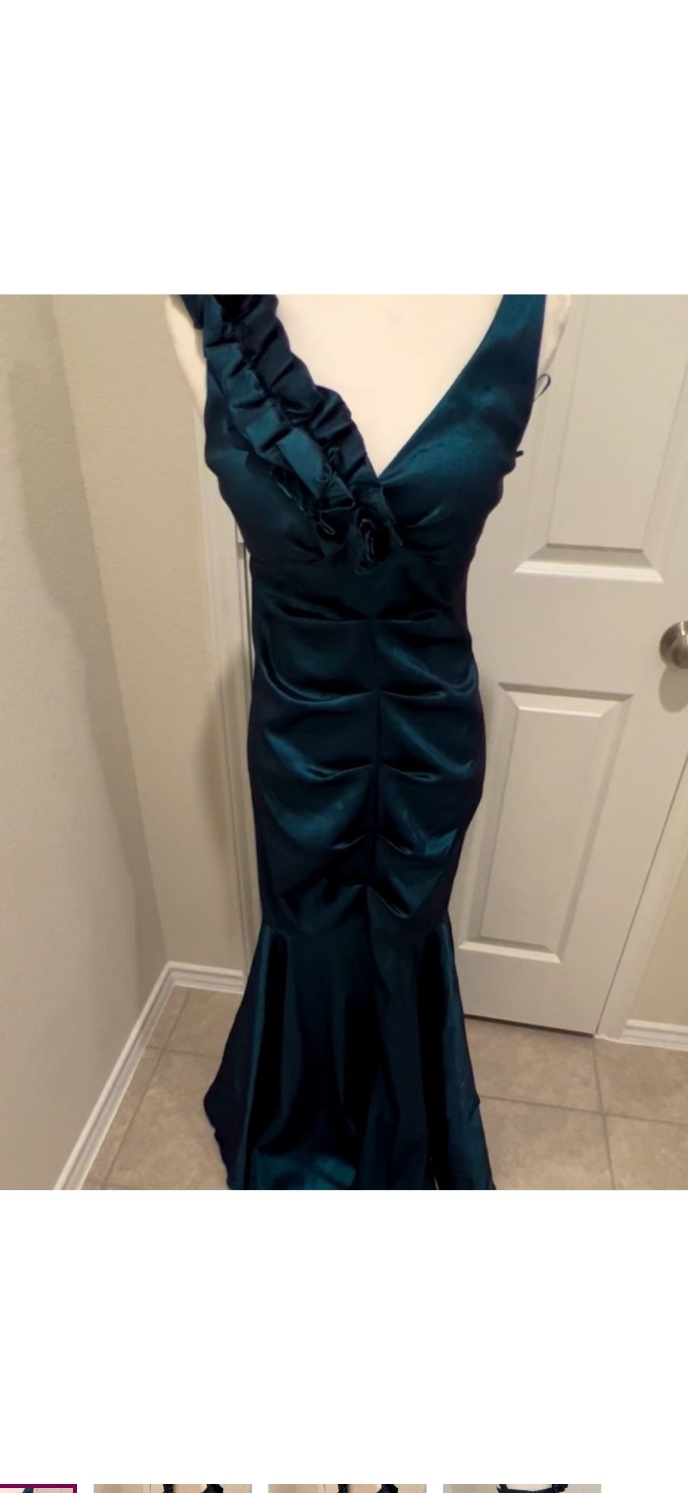 Size S Prom Halter Green Mermaid Dress on Queenly
