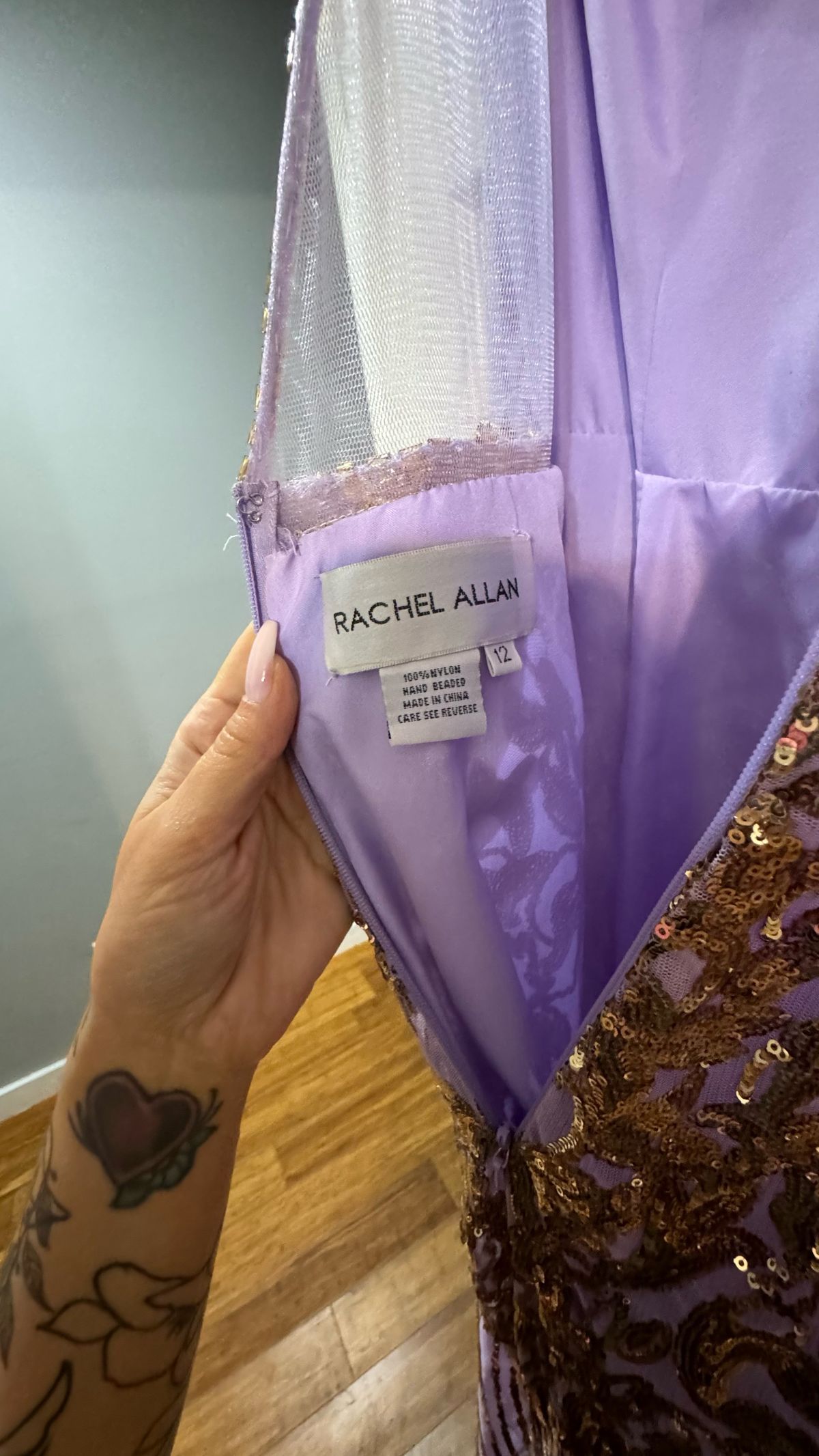 Style RA7177 Rachel Allan Size 12 Prom Plunge Purple A-line Dress on Queenly