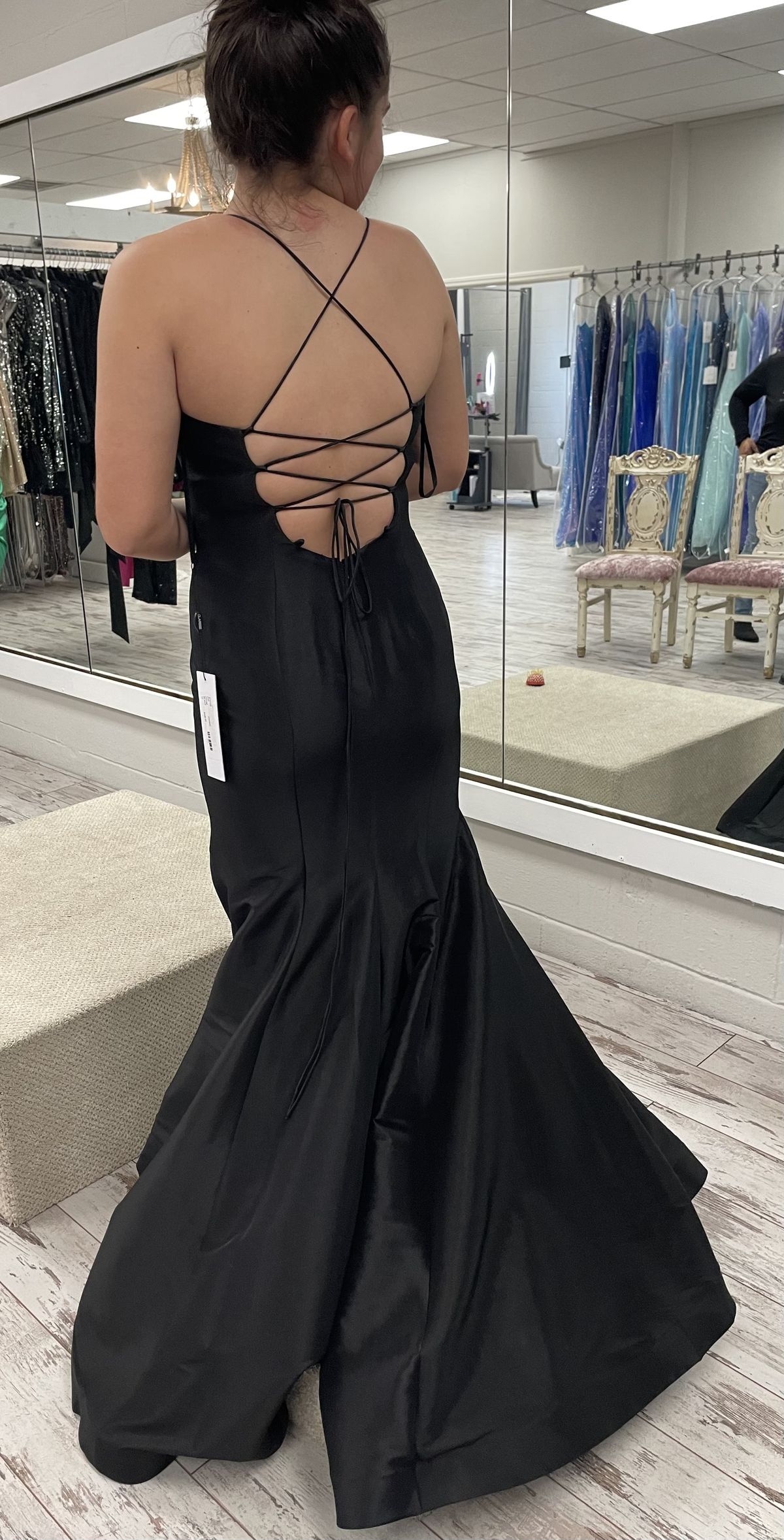 Style 810125 Clarisse Size 10 Prom Black Mermaid Dress on Queenly