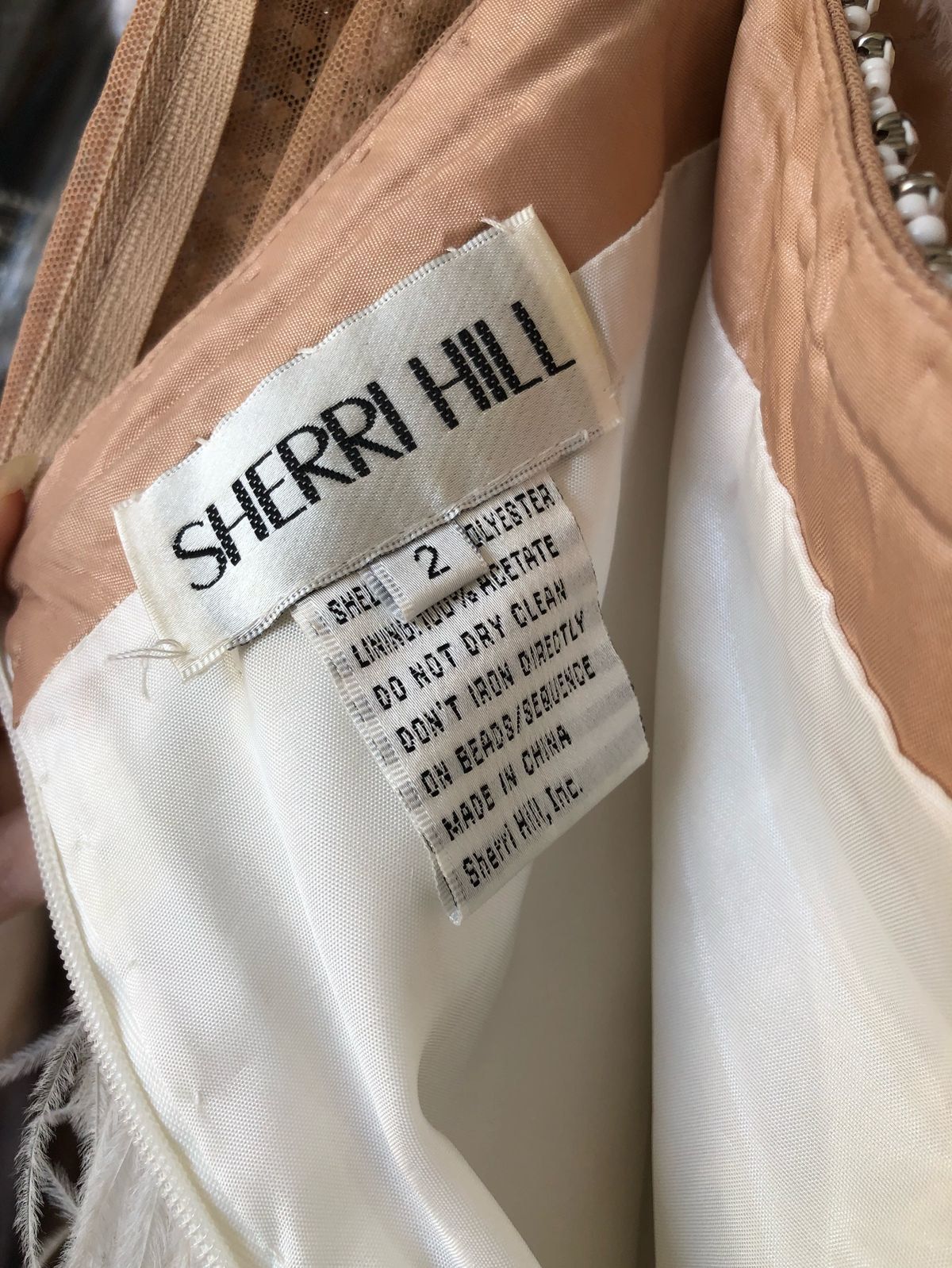 Sherri Hill Size 2 Homecoming High Neck Nude Cocktail Dress on Queenly