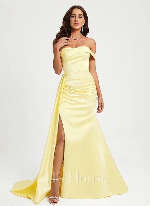 Style 269852 Jjhouse Plus Size 16 Prom Off The Shoulder Green A-line Dress on Queenly