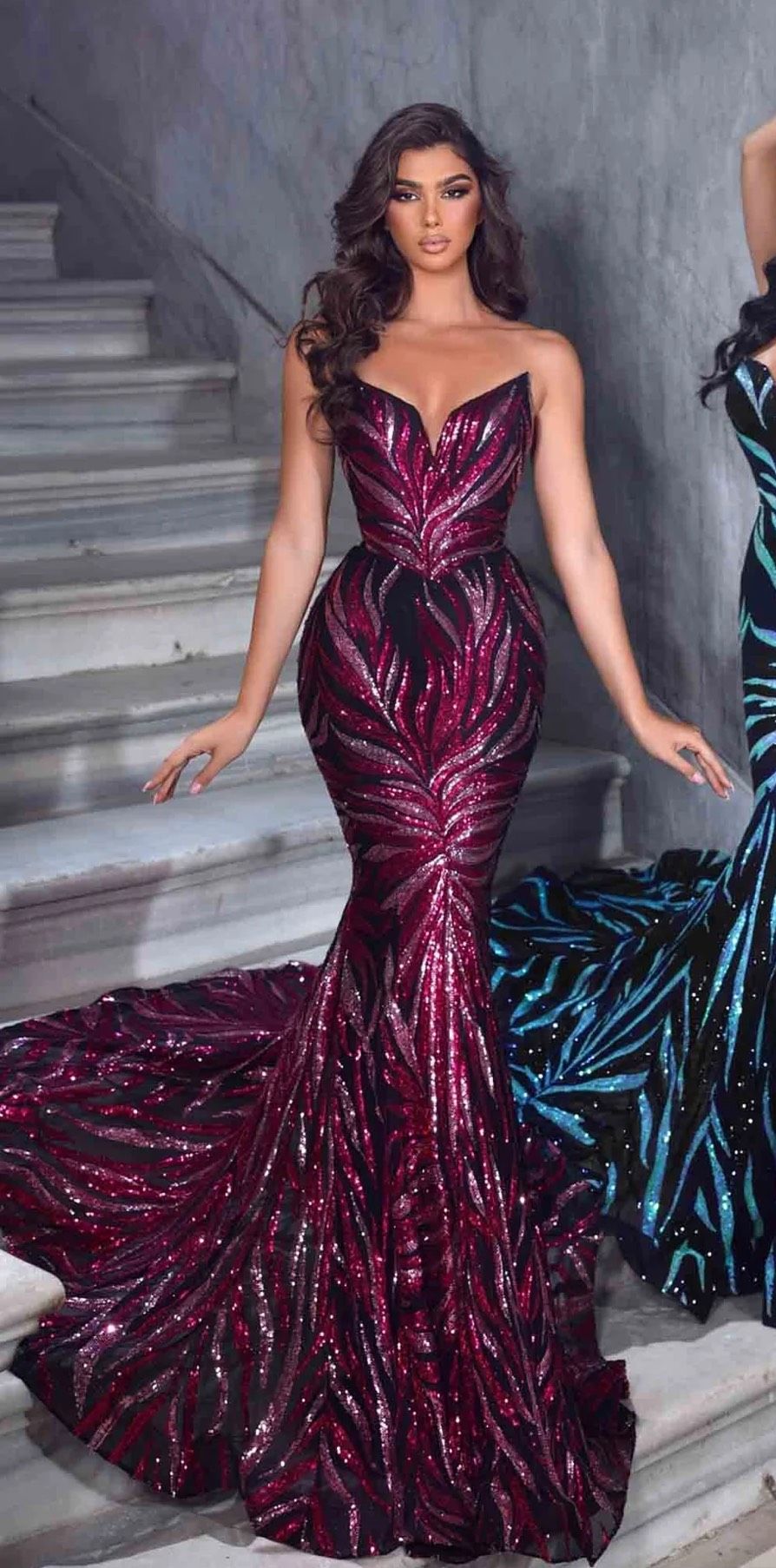 Style PS22538 Portia and Scarlett Size 0 Prom Plunge Black Mermaid Dress on Queenly