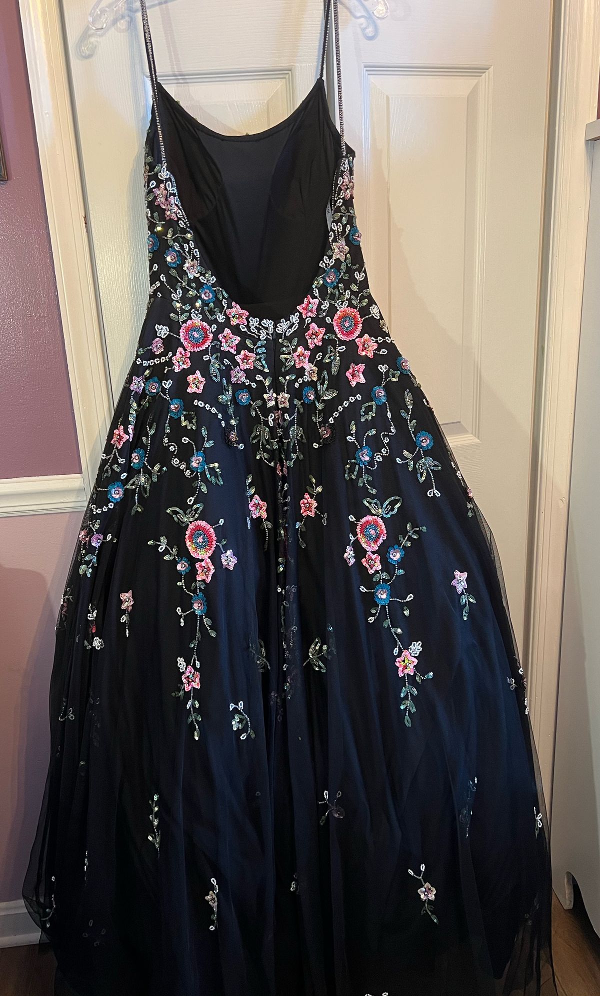 Style 5233 Paul Rekhi Size 14 Prom Black Ball Gown on Queenly