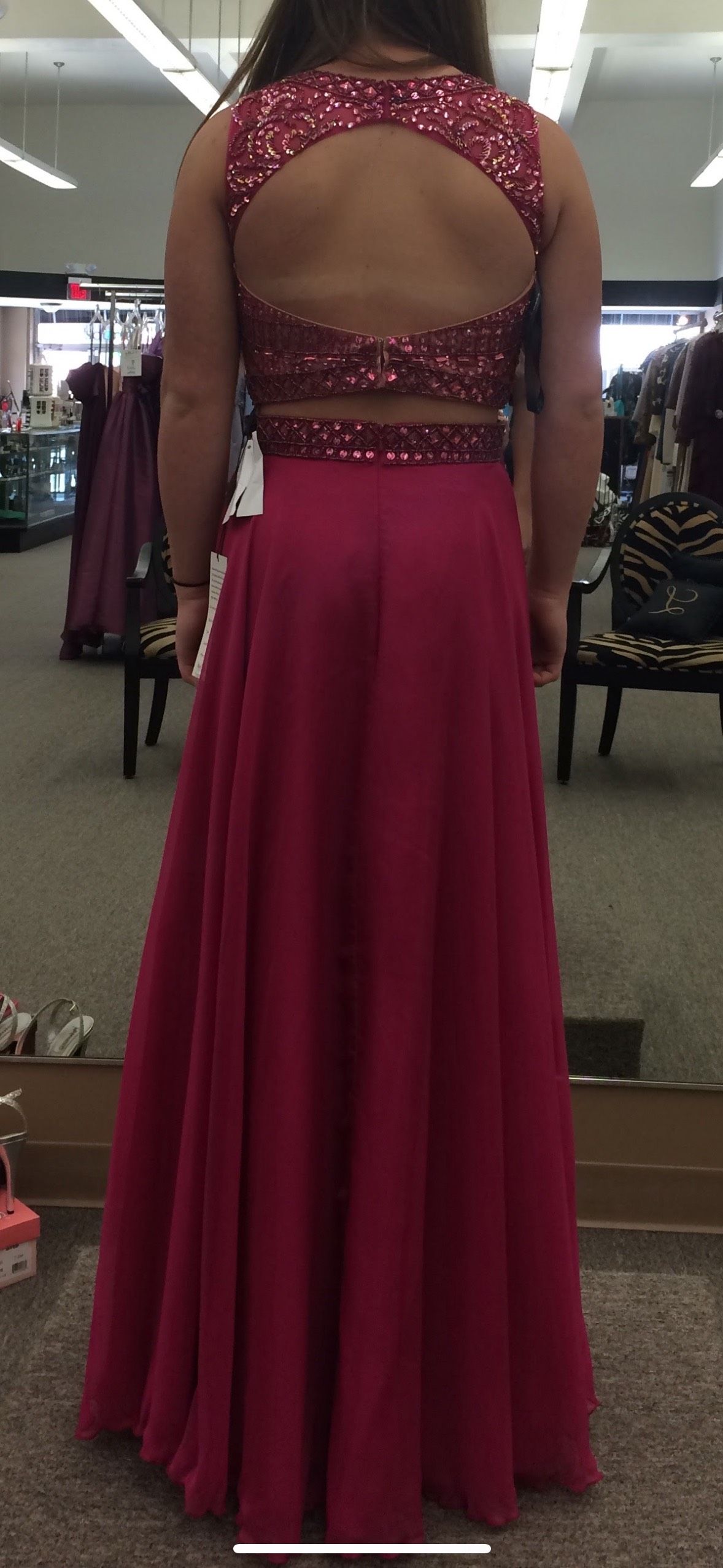 Milano Formals Size 8 Prom High Neck Pink Floor Length Maxi on Queenly