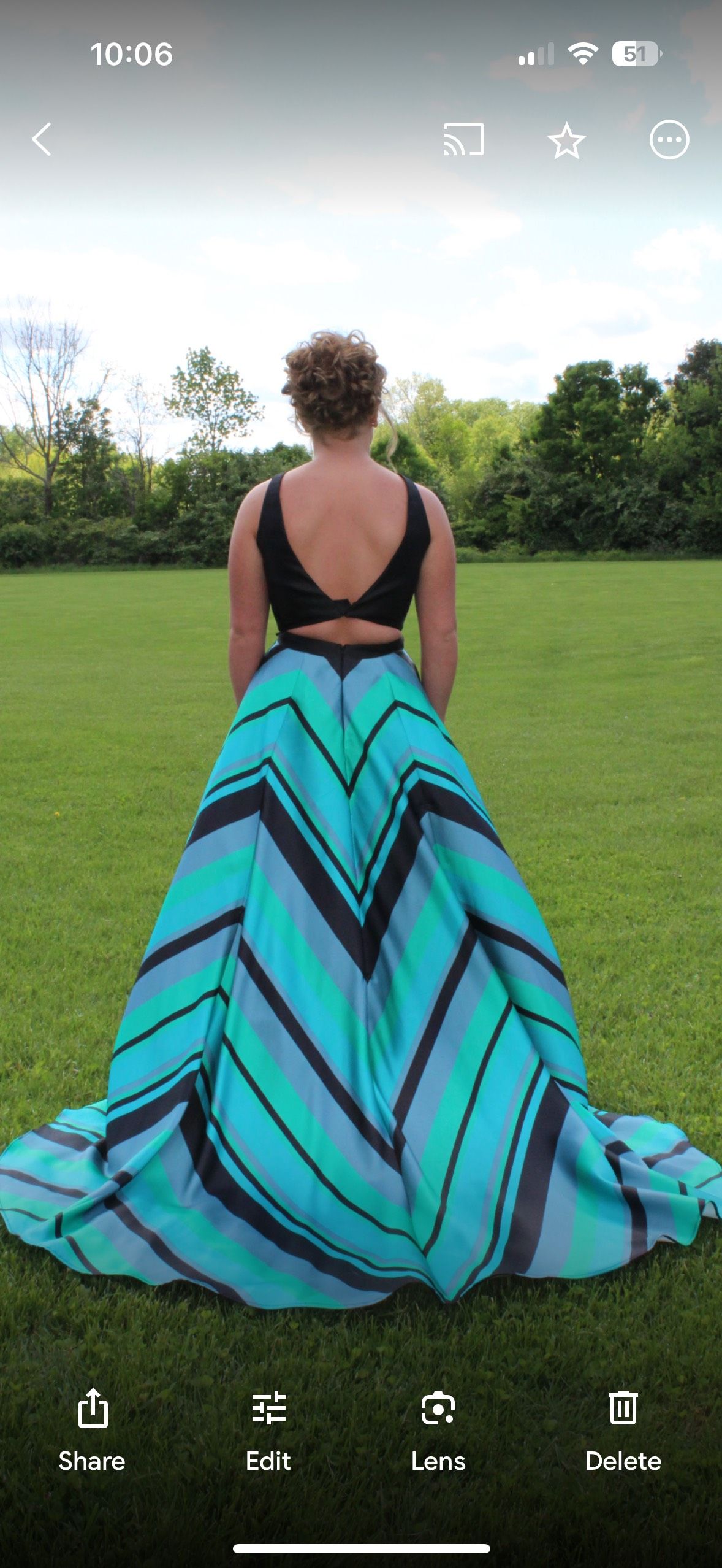 Size 6 Prom High Neck Multicolor Ball Gown on Queenly