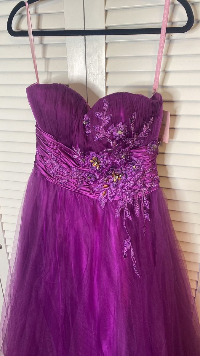 Style 5108 Alexia Designs Size 10 Prom Strapless Purple Ball Gown on Queenly
