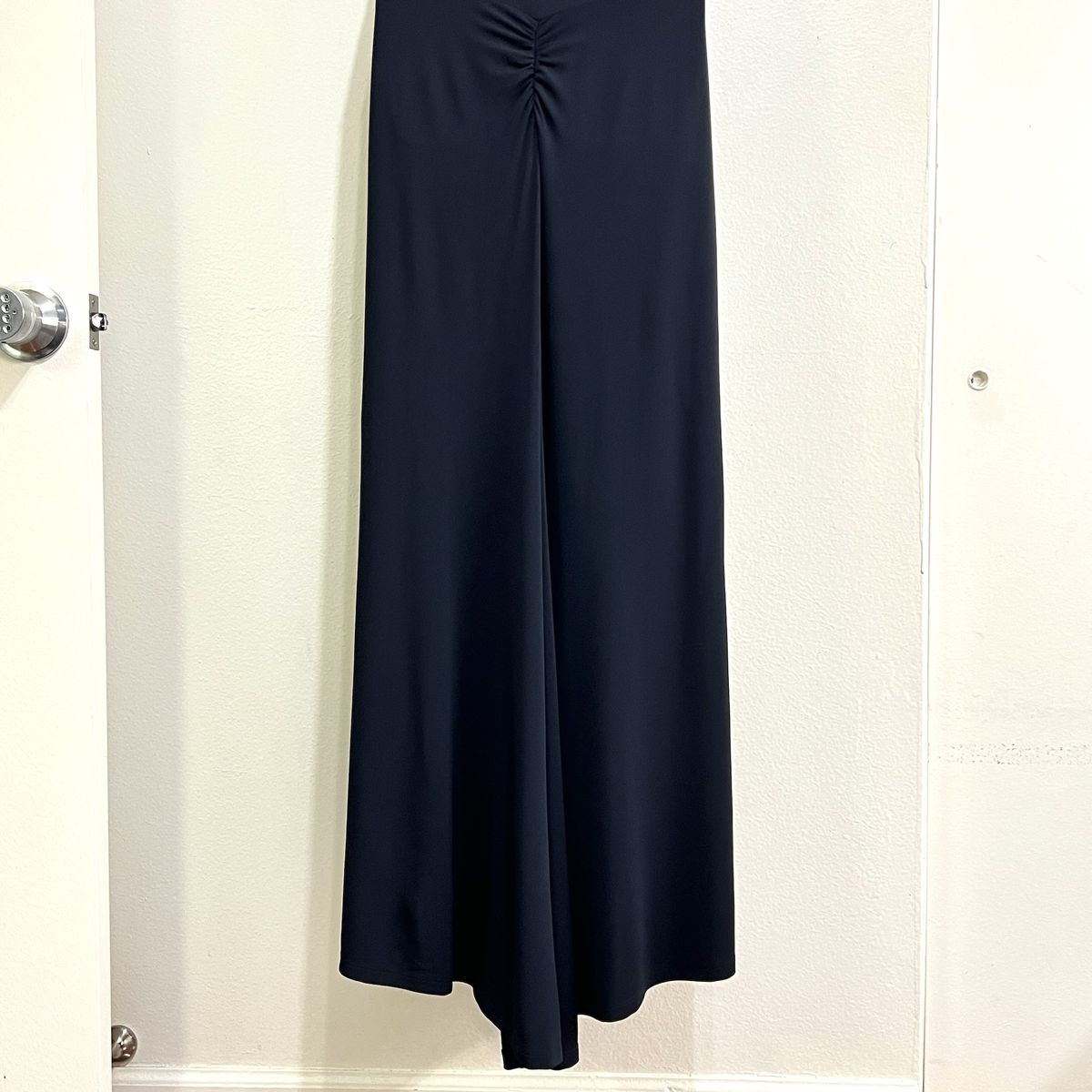 Style Reze Chain Link Veronica Beard Size 12 Halter Navy Blue Side Slit Dress on Queenly