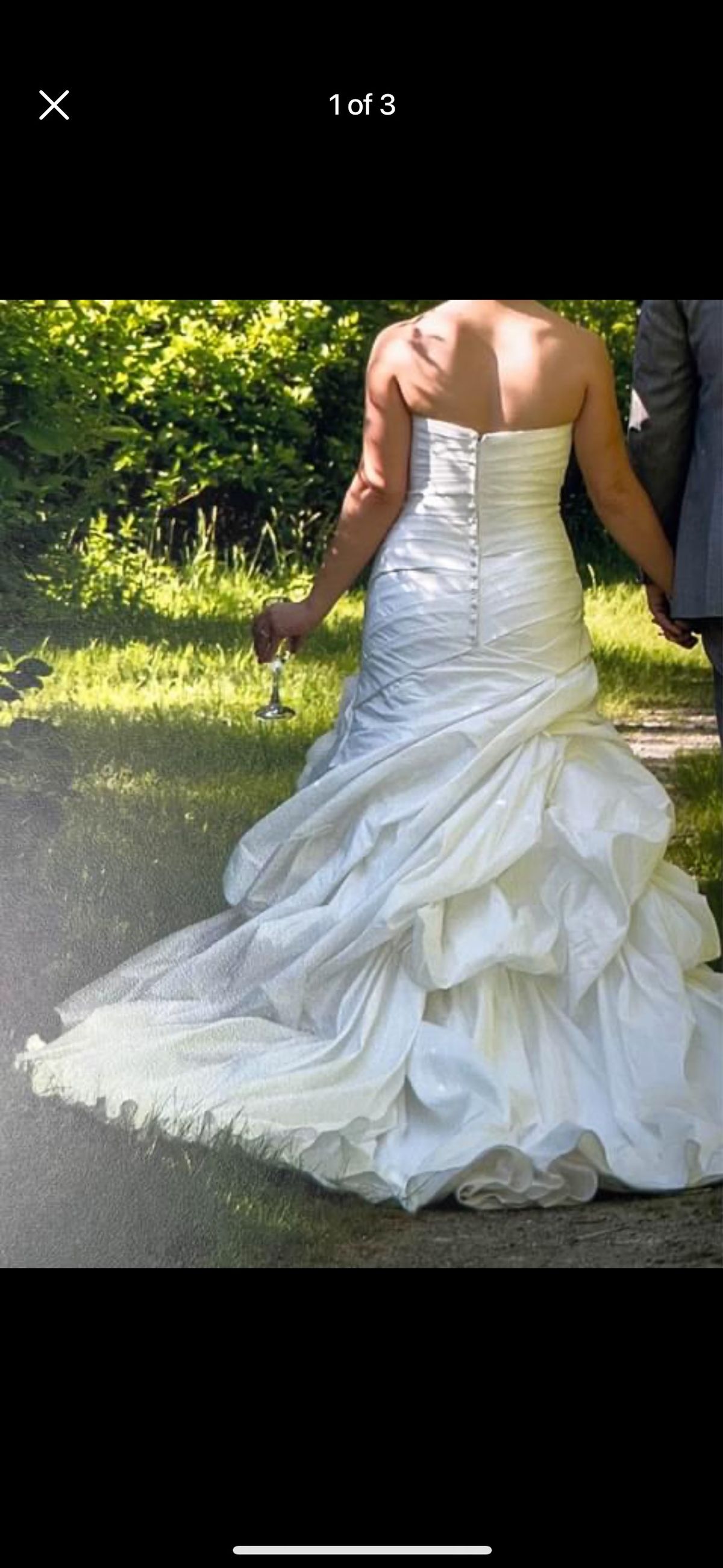 Size 12 Wedding Strapless White Dress With Train on Queenly