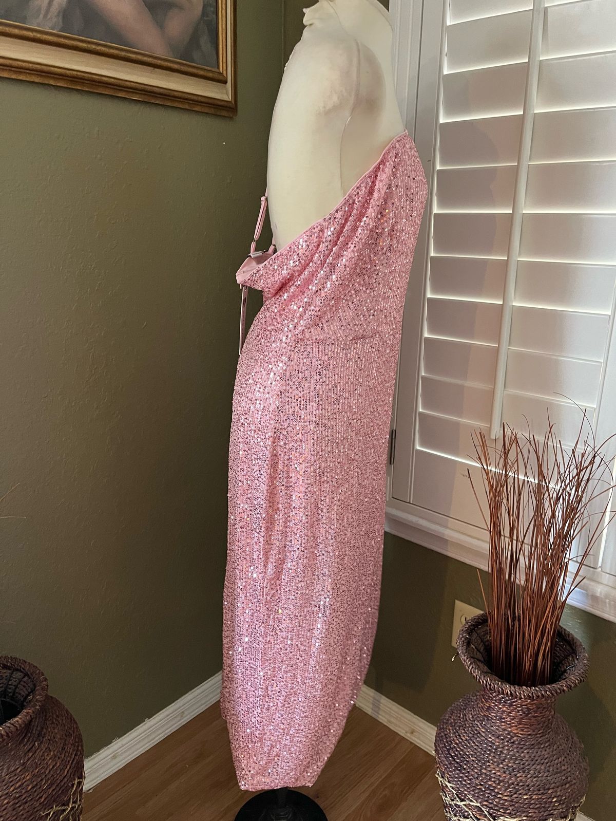 Size XL Homecoming Plunge Light Pink A-line Dress on Queenly
