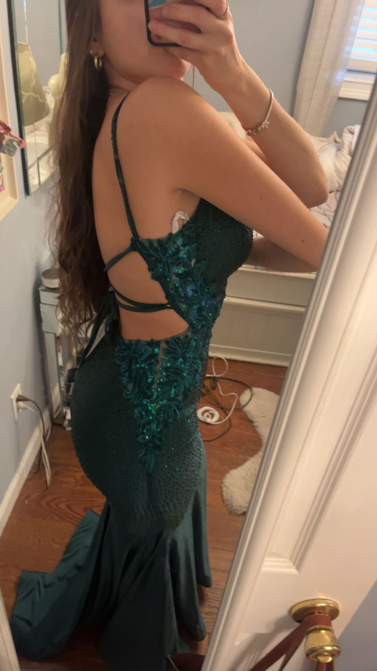 Style EW121018 Ellie Wilde Size 0 Green Mermaid Dress on Queenly