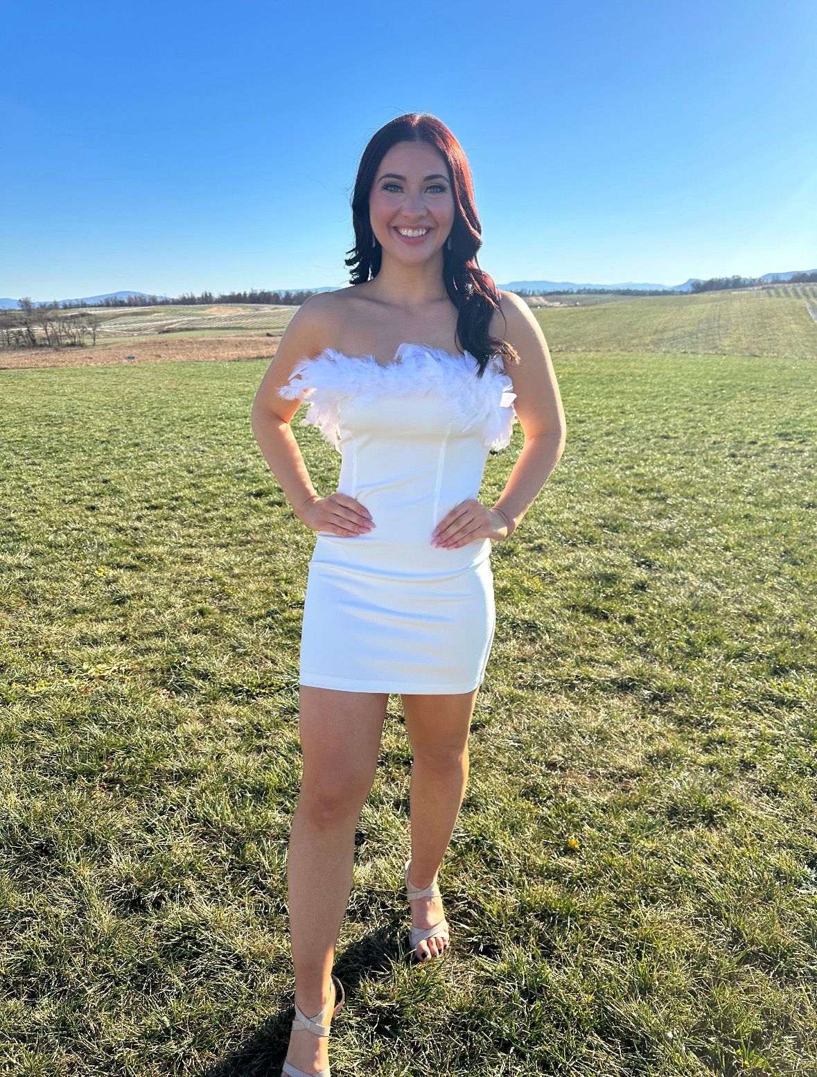 Size M Homecoming Strapless White Cocktail Dress on Queenly