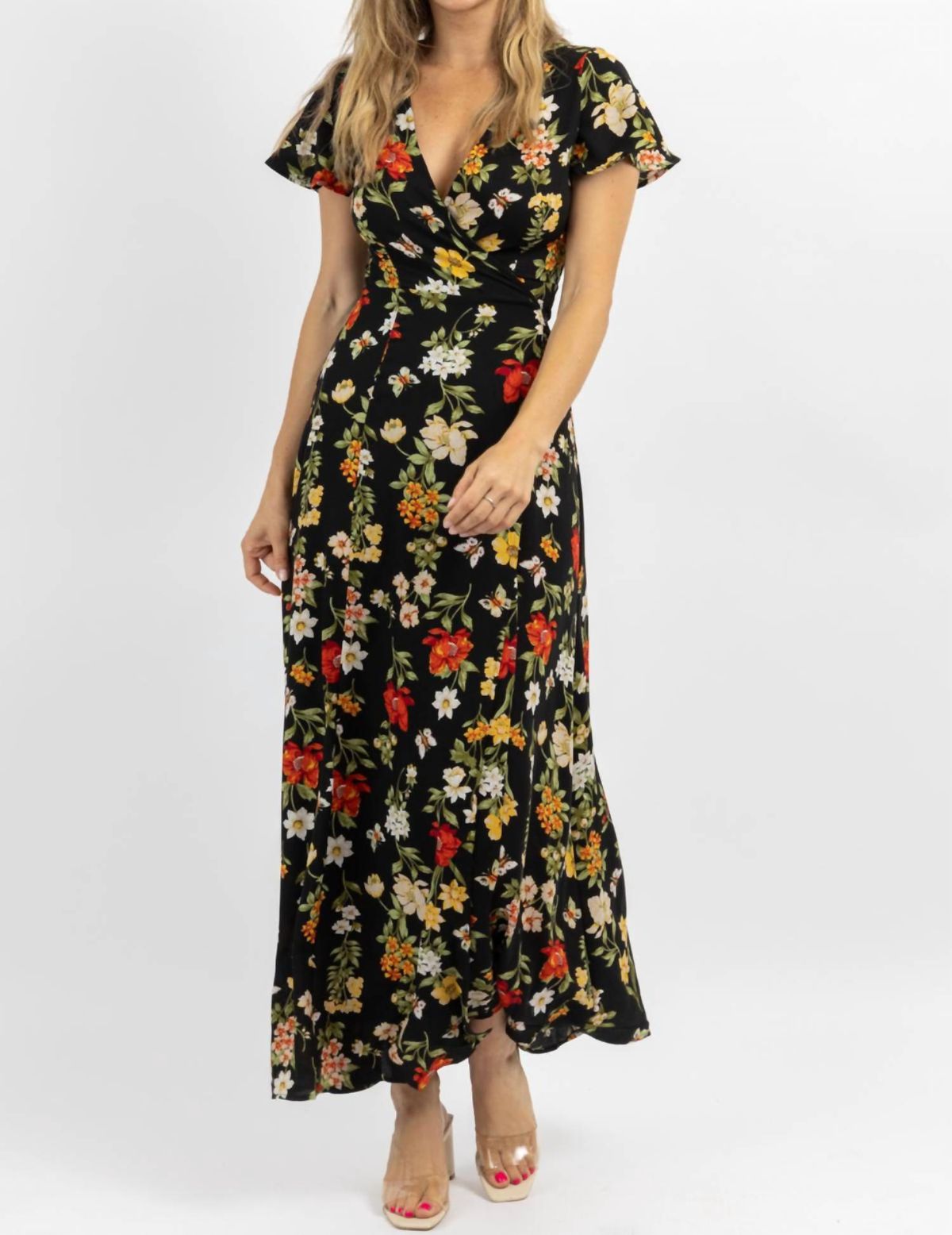 Style 1-100968698-3236 SUGARLIPS Size S Floral Black Floor Length Maxi on Queenly