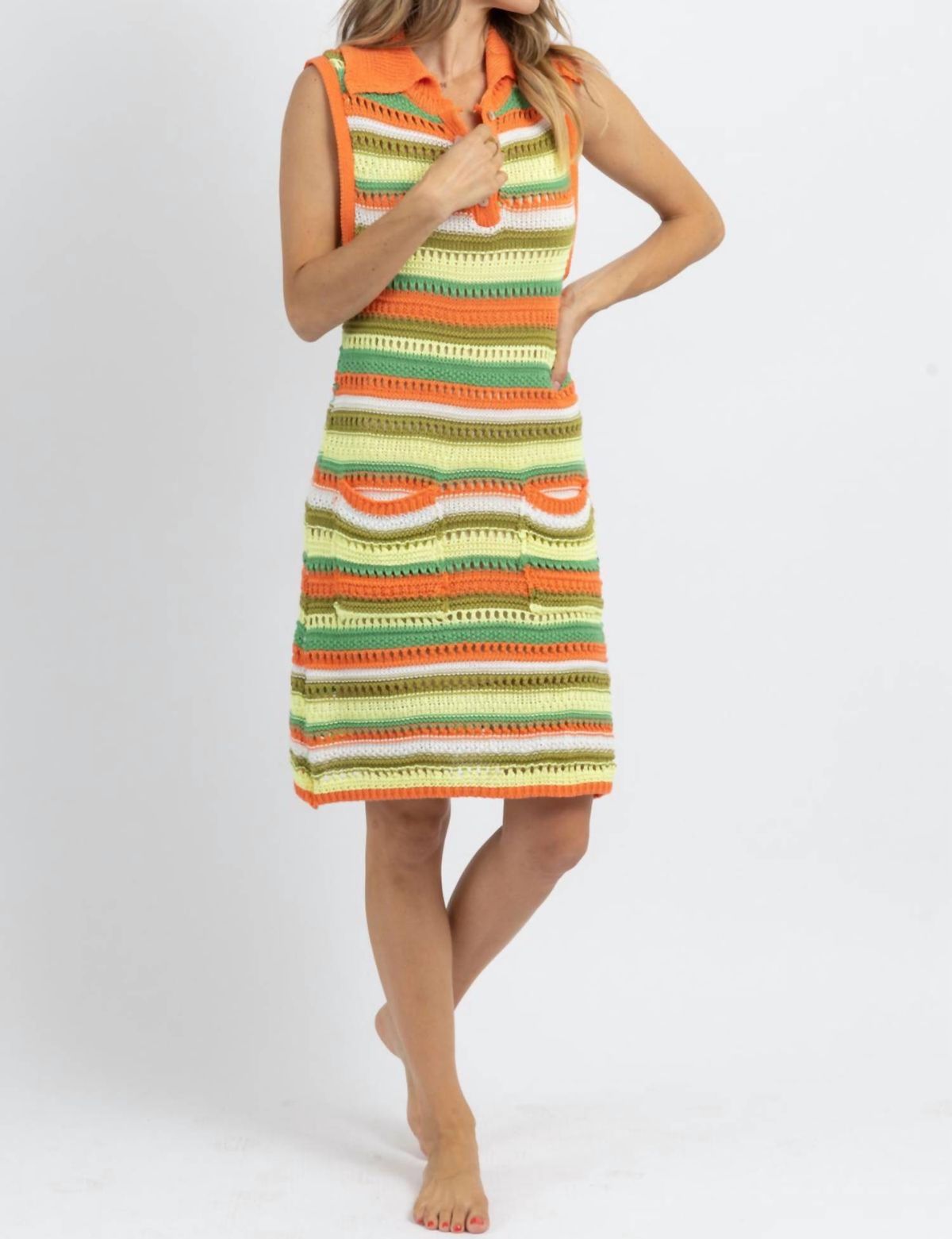 Style 1-1070049304-2901 SUNDAYUP Size M High Neck Multicolor Cocktail Dress on Queenly