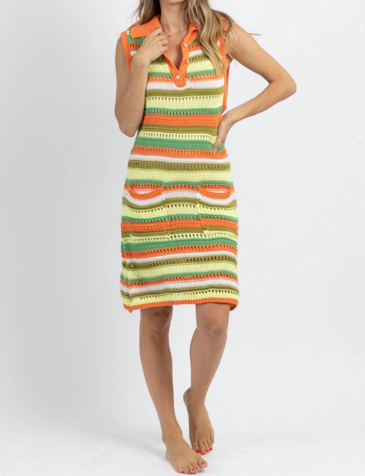 Style 1-1070049304-2901 SUNDAYUP Size M High Neck Multicolor Cocktail Dress on Queenly