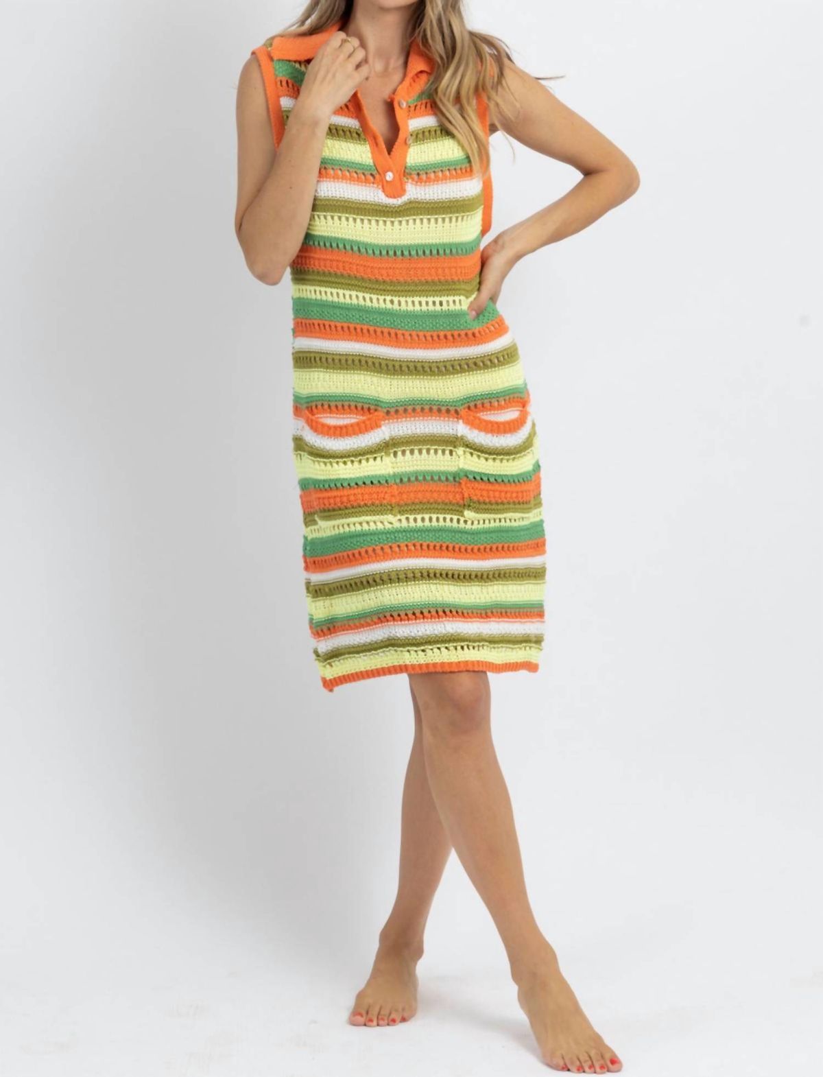 Style 1-1070049304-2901 SUNDAYUP Size M High Neck Multicolor Cocktail Dress on Queenly