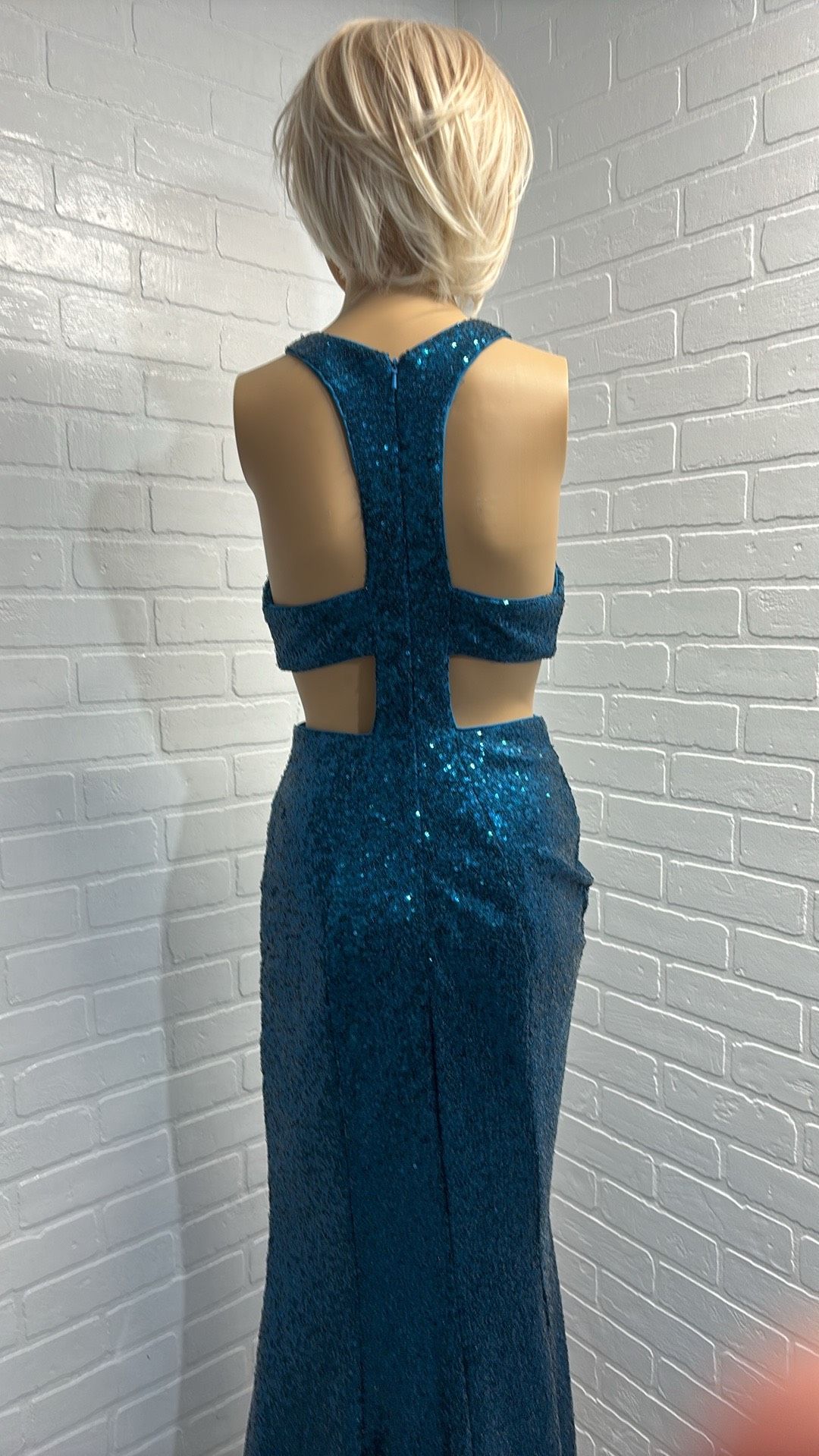 Faviana Girls Size 5 Prom One Shoulder Turquoise Blue Side Slit Dress on Queenly