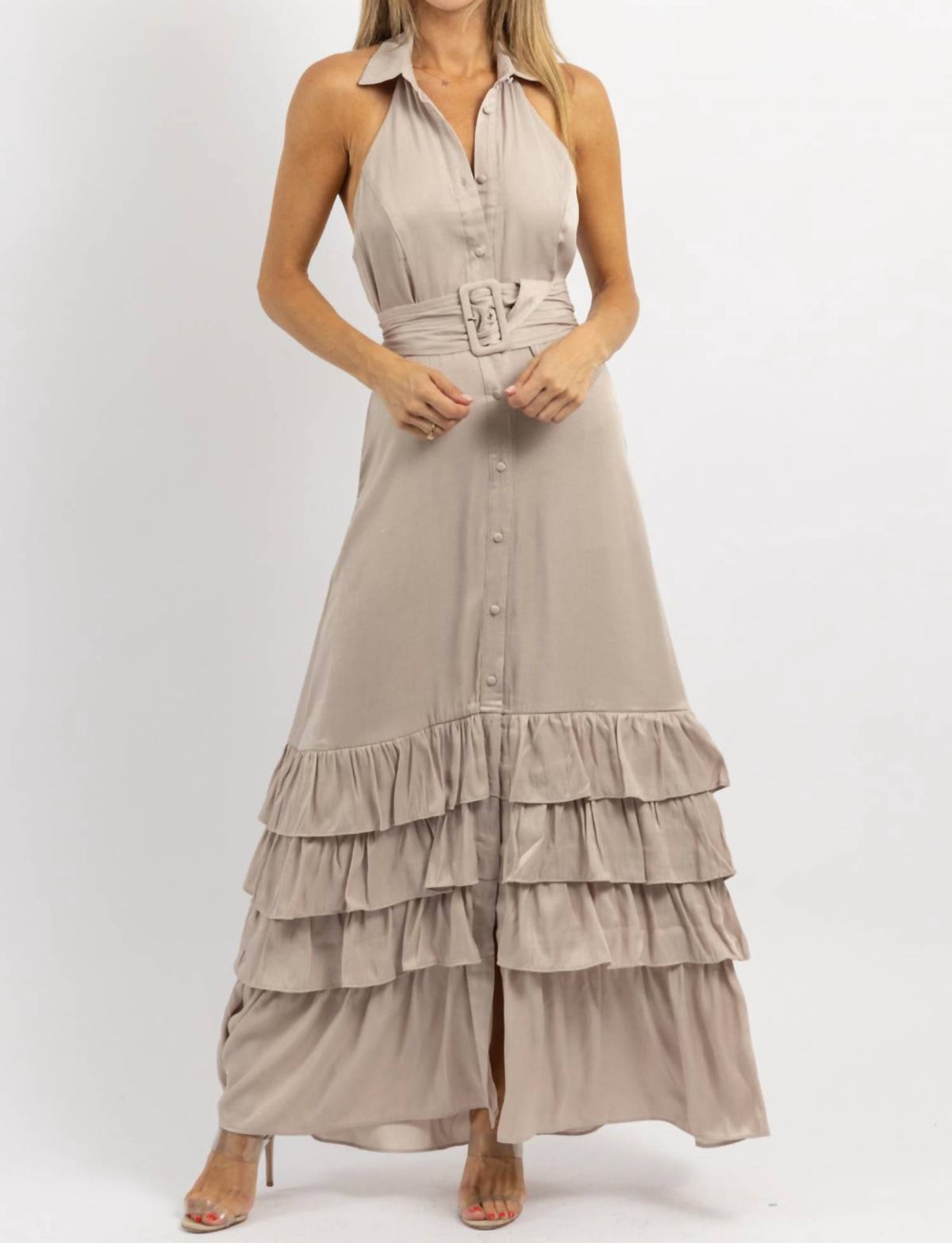 Style 1-1405719269-2696 Mulla Size L Halter Nude Floor Length Maxi on Queenly