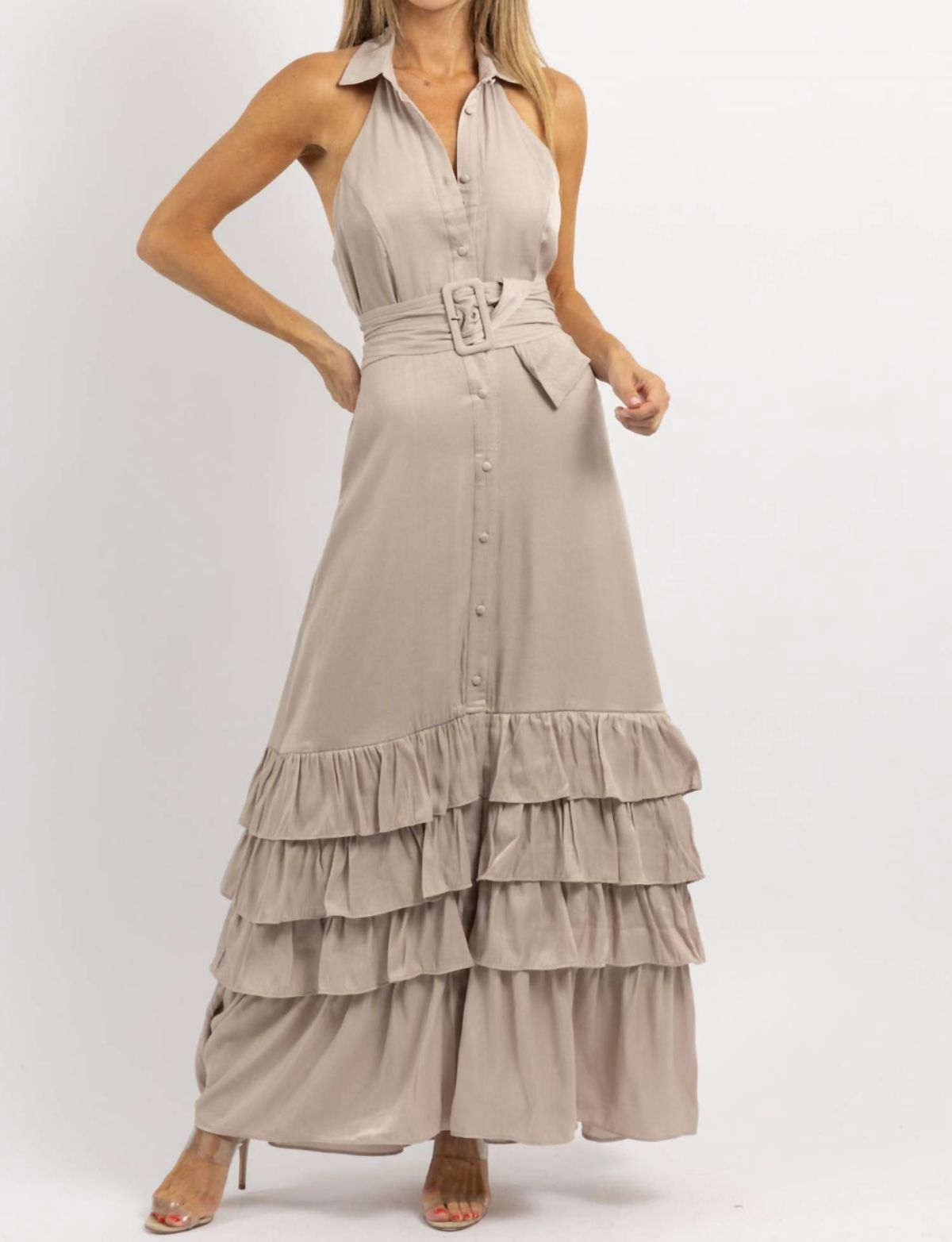 Style 1-1405719269-2696 Mulla Size L Halter Nude Floor Length Maxi on Queenly