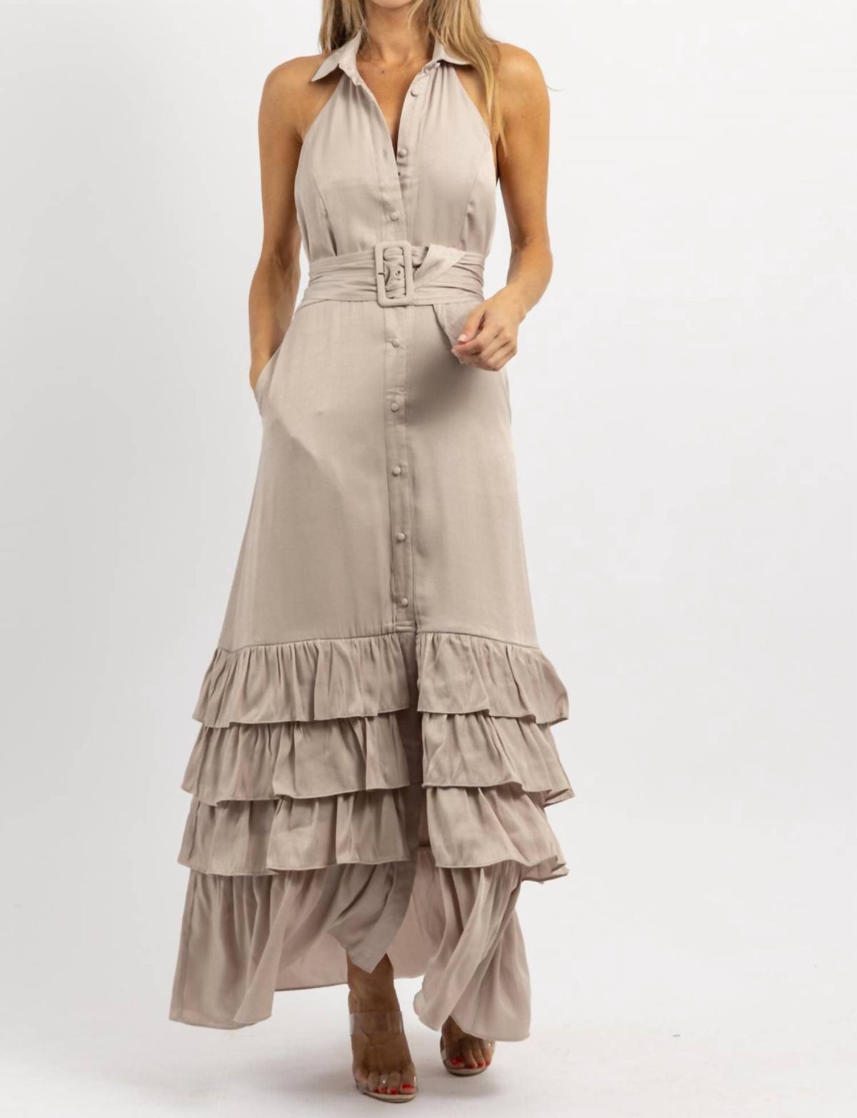 Style 1-1405719269-2696 Mulla Size L Halter Nude Floor Length Maxi on Queenly