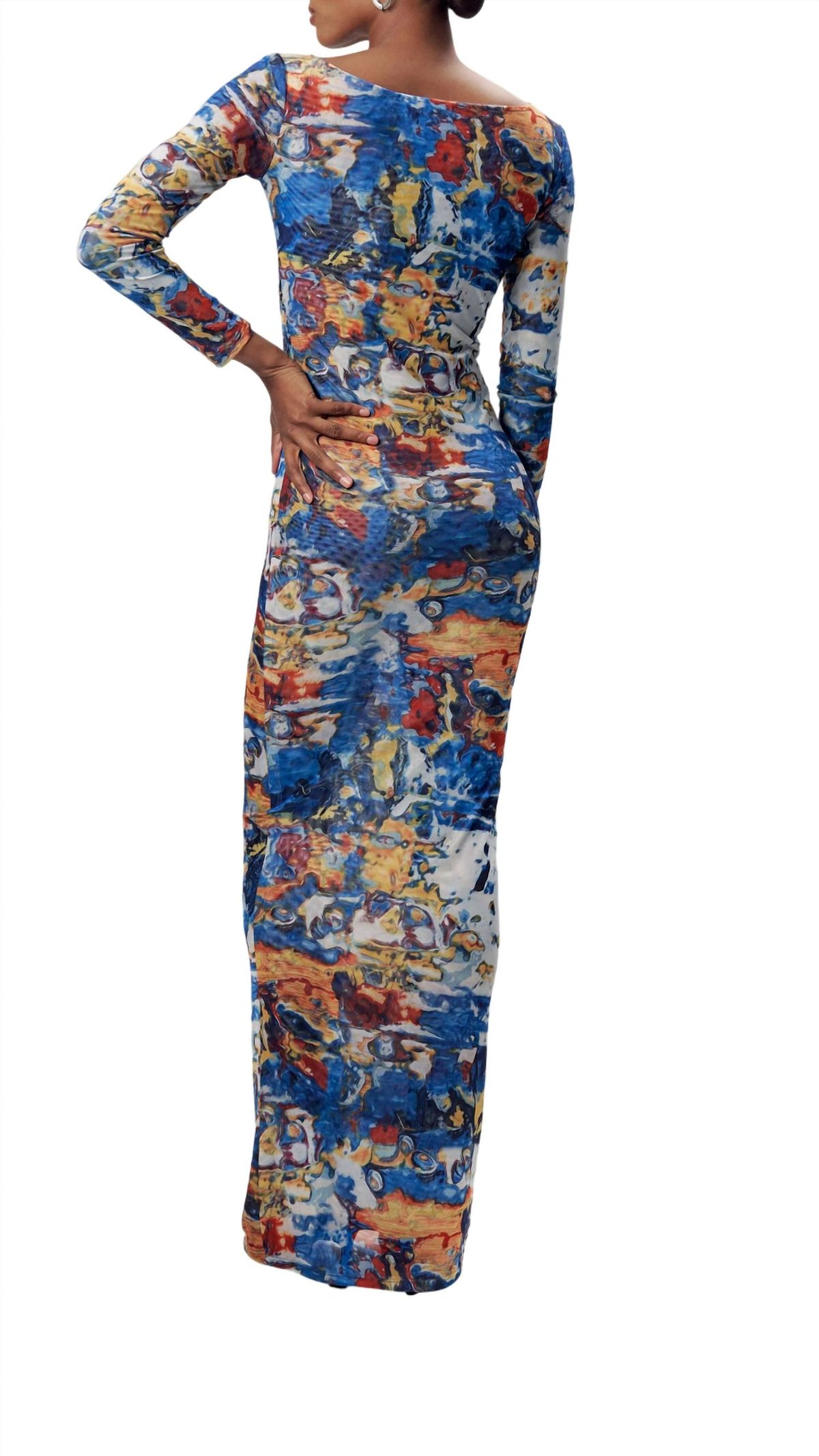 Style 1-1639698307-3775 RONNY KOBO Size XL Long Sleeve Blue Floor Length Maxi on Queenly