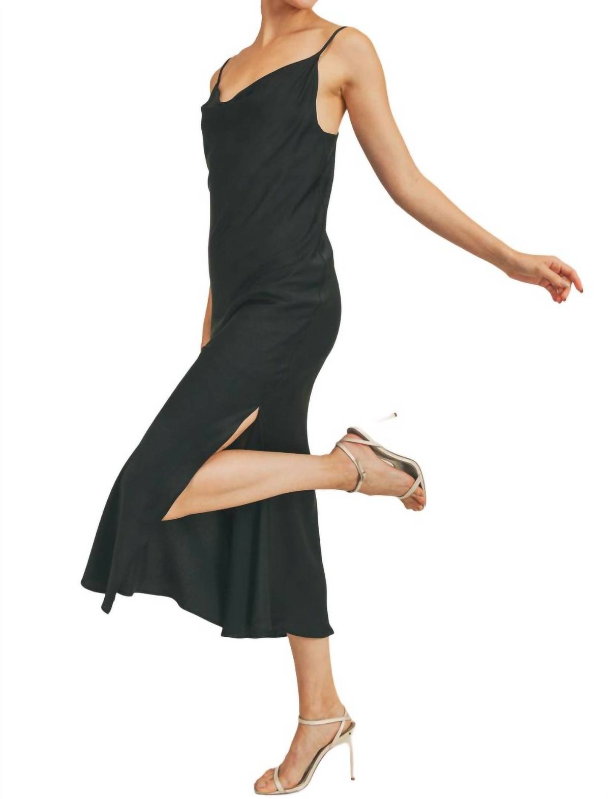 Style 1-1838388155-2901 RESET by Jane Size M Satin Black Cocktail Dress on Queenly
