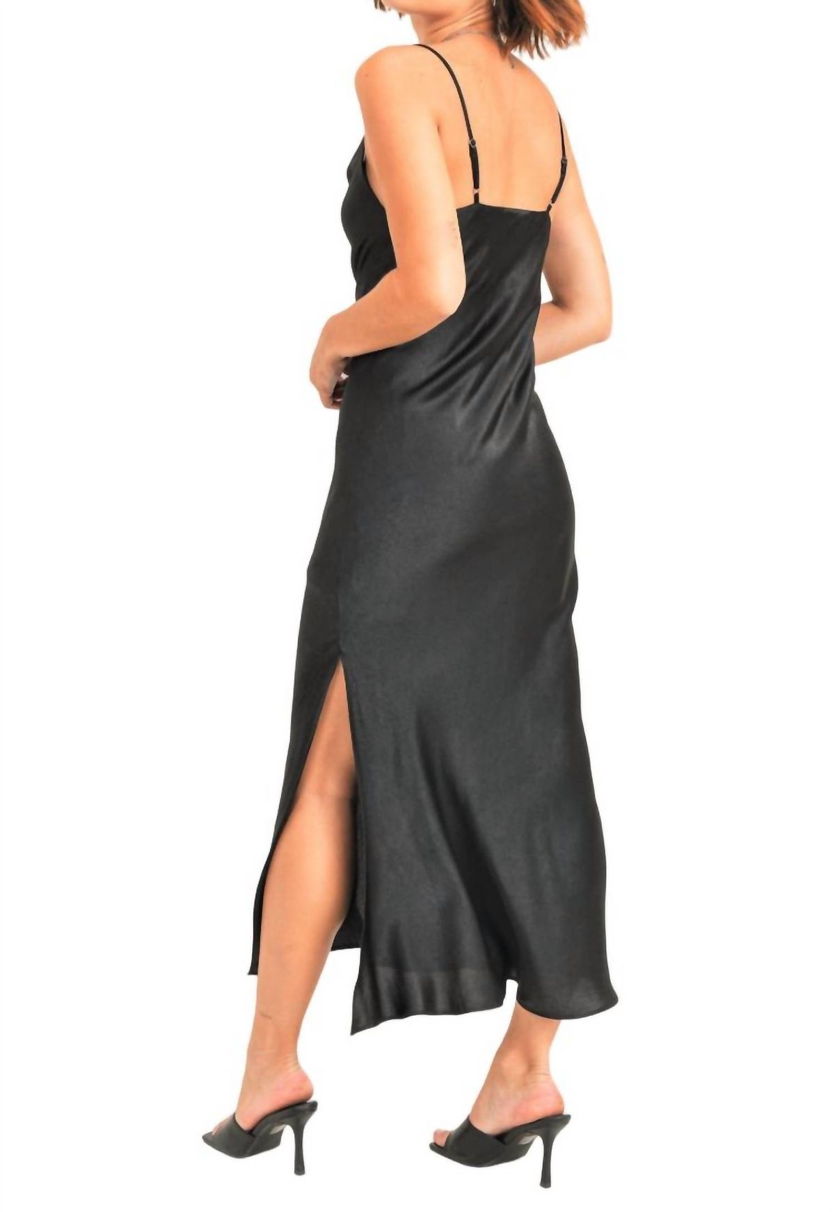 Style 1-1838388155-2901 RESET by Jane Size M Satin Black Cocktail Dress on Queenly