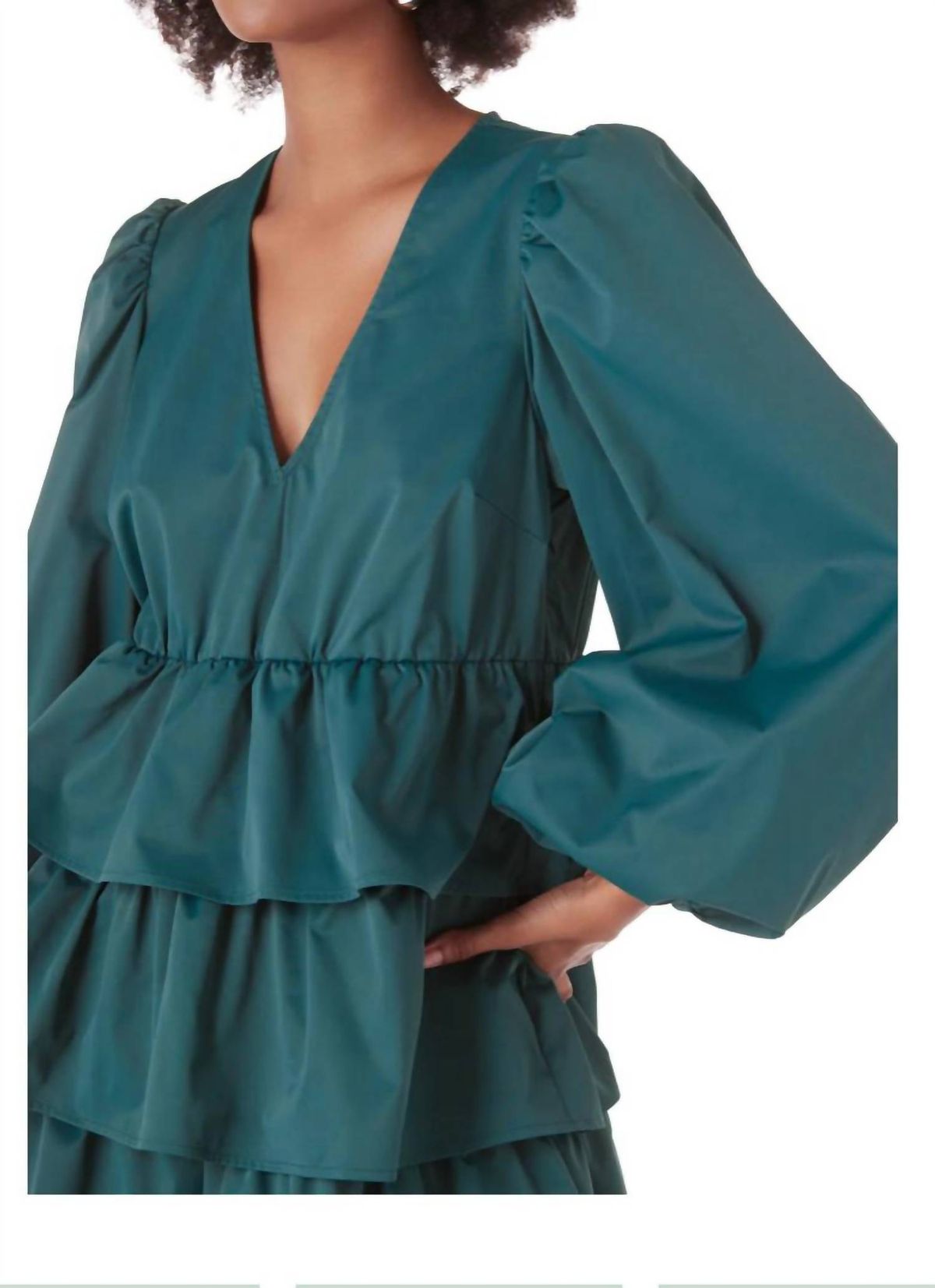 Style 1-2094095718-2578 Crosby by Mollie Burch Size XL Nightclub Long Sleeve Green Cocktail Dress on Queenly