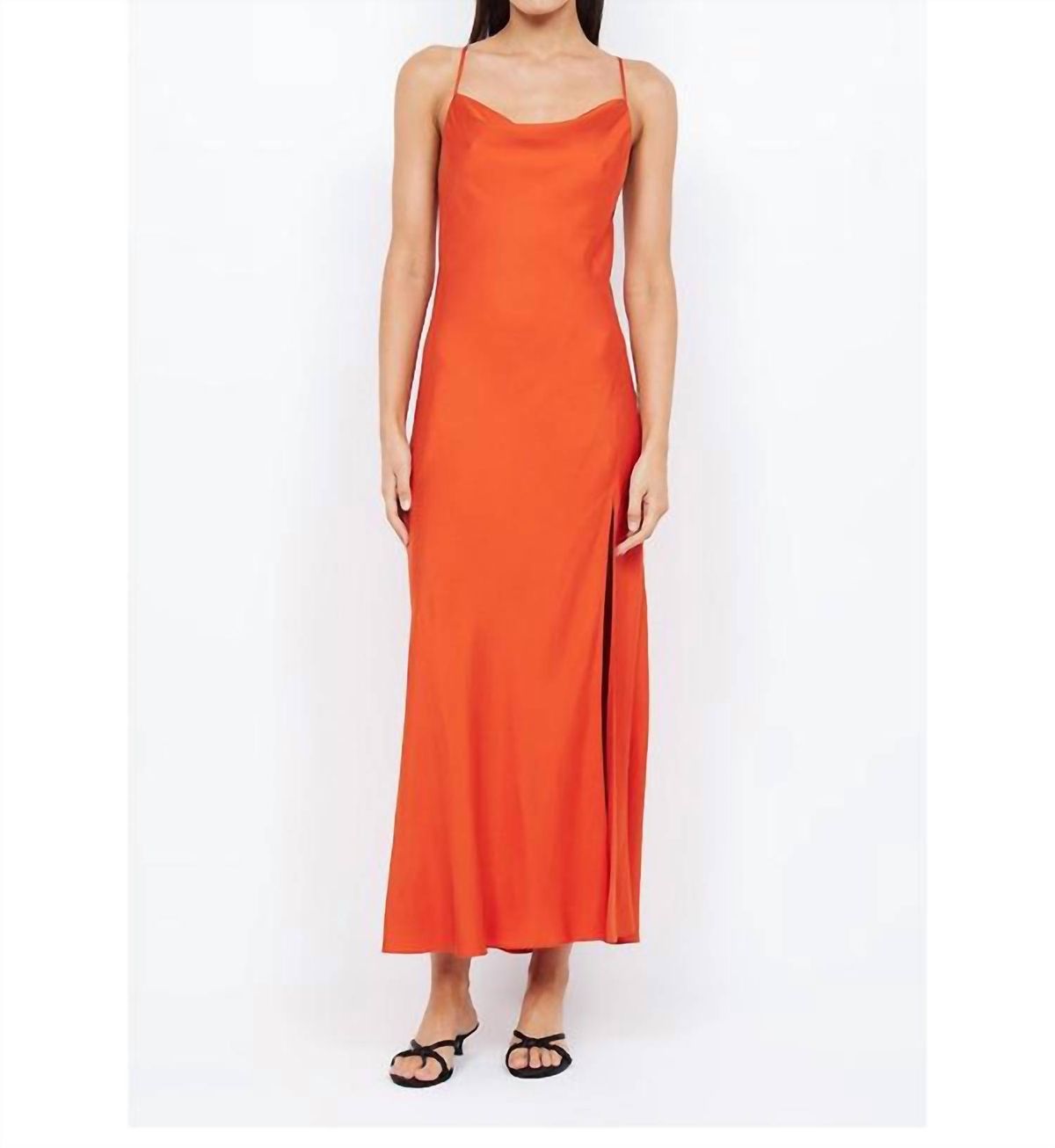 Style 1-2135606650-1901 BEC + BRIDGE Size 6 Orange Side Slit Dress on Queenly