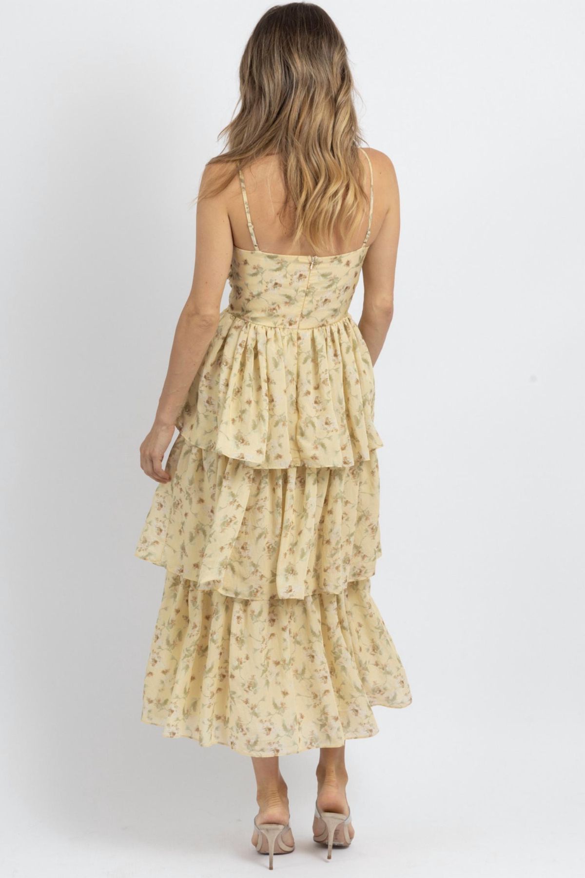 Style 1-2161591195-2696 Sofie the Label Size L Floral Yellow Cocktail Dress on Queenly