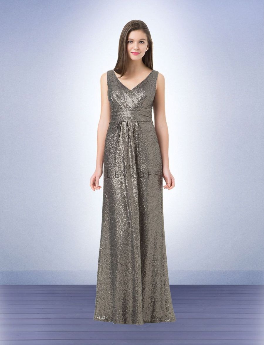 Style 1233 Bill Levkoff Size 6 Bridesmaid Gold A-line Dress on Queenly