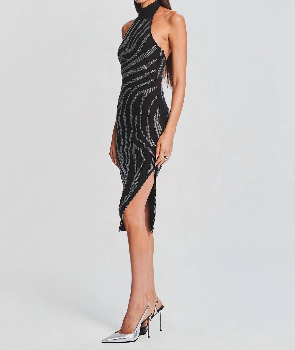Style 1-2367660208-2901 RETROFETE Size M Halter Black Cocktail Dress on Queenly