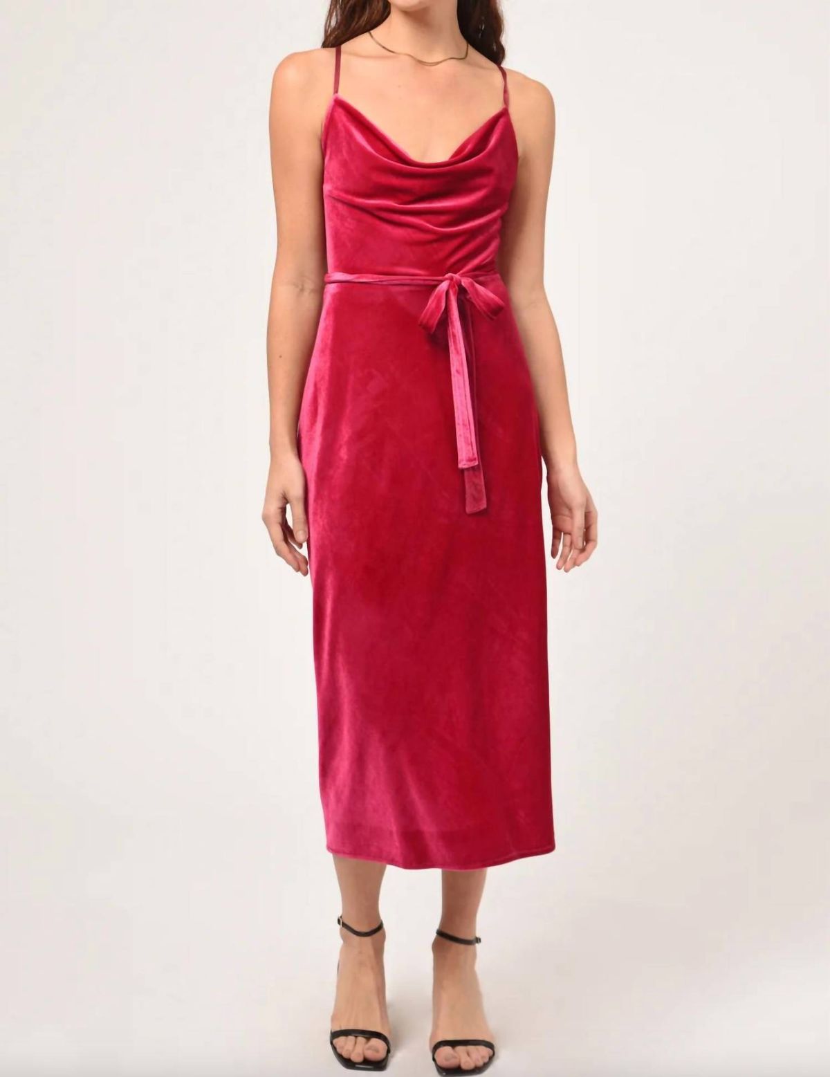 Style 1-2577848964-2791 adelyn rae Size L Velvet Red Floor Length Maxi on Queenly