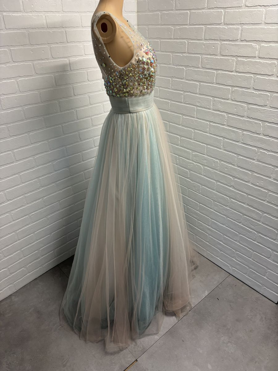 Riva Designs Size 10 Prom Multicolor Ball Gown on Queenly