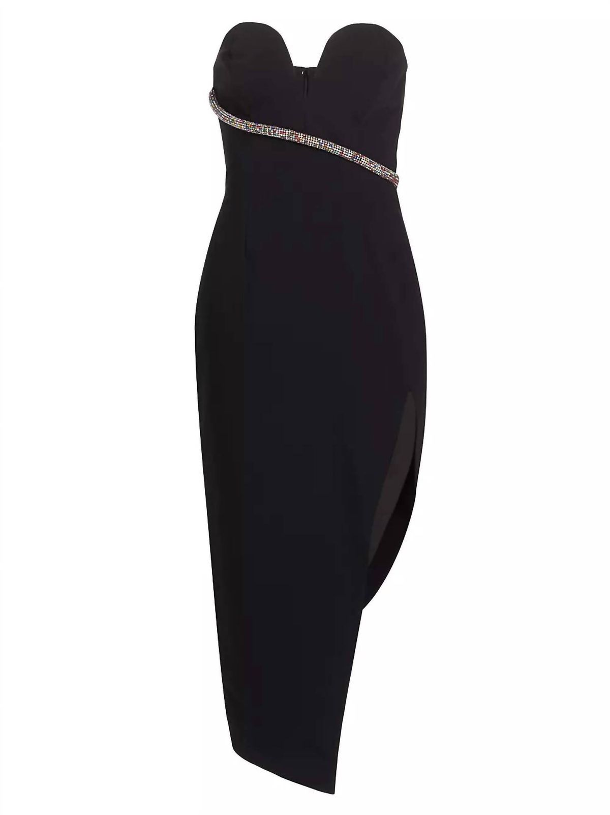 Style 1-2769219086-3855 Amanda Uprichard Size XS Strapless Sequined Black Cocktail Dress on Queenly