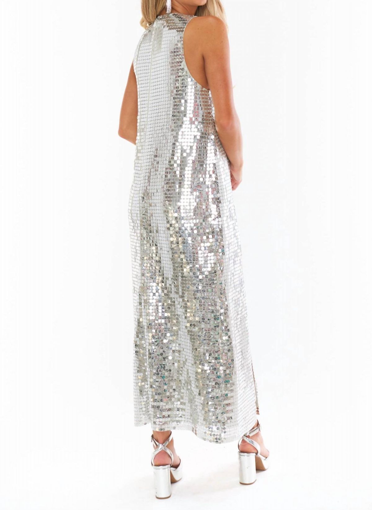 Style 1-2846539382-3011 Show Me Your Mumu Size M Silver Side Slit Dress on Queenly