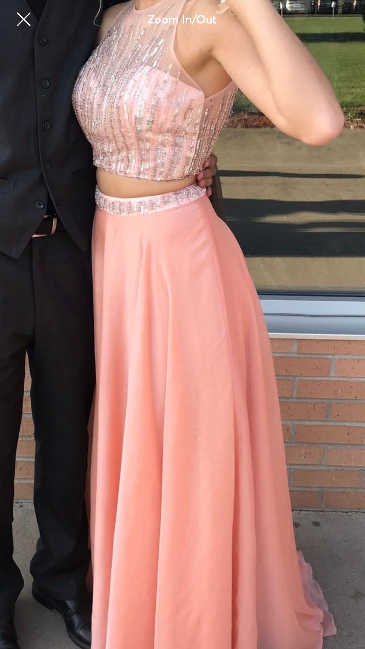 Rachel Allan Size 4 Prom High Neck Pink Ball Gown on Queenly
