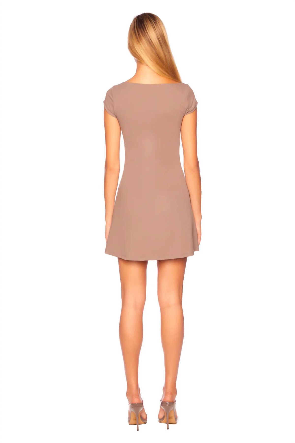Style 1-3199139858-3236 Susana Monaco Size S Cap Sleeve Brown Cocktail Dress on Queenly