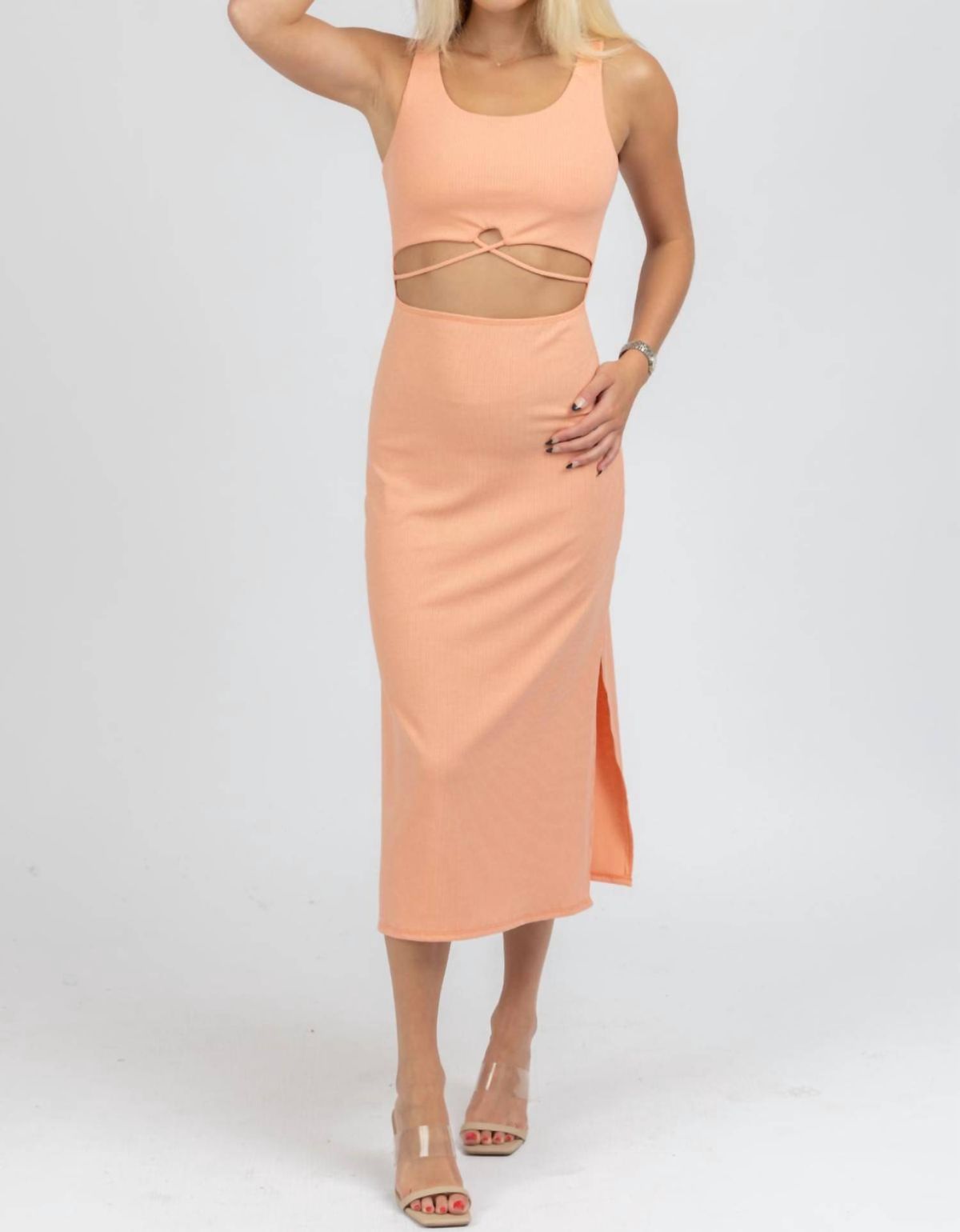 Style 1-3635249193-2696 Peach Love Size L Orange Cocktail Dress on Queenly