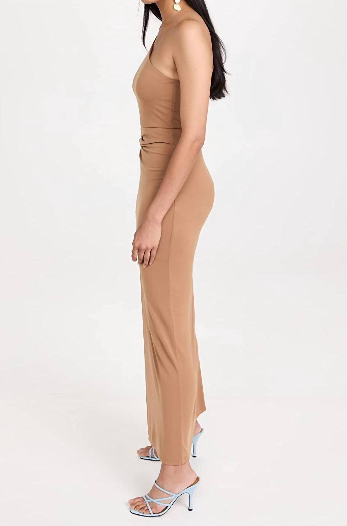 Style 1-3932531285-649 alice + olivia Size 2 One Shoulder Nude Cocktail Dress on Queenly