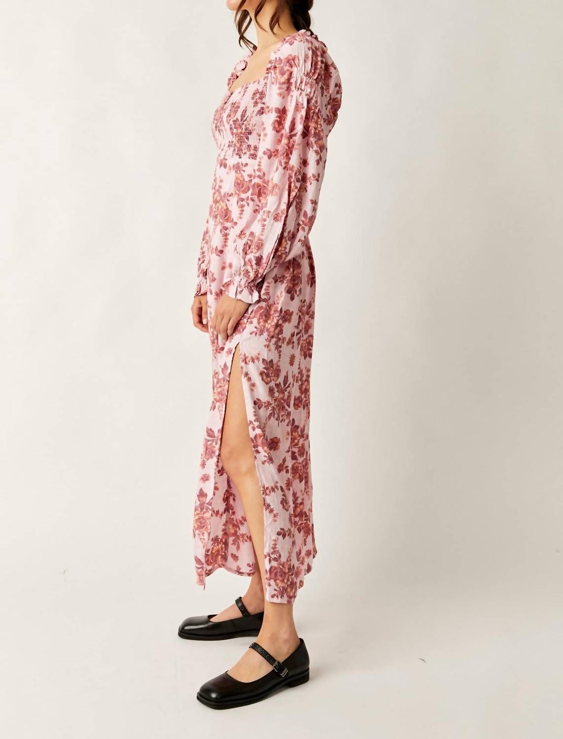 Style 1-4019263232-3855 Free People Size XS Long Sleeve Floral Pink Cocktail Dress on Queenly